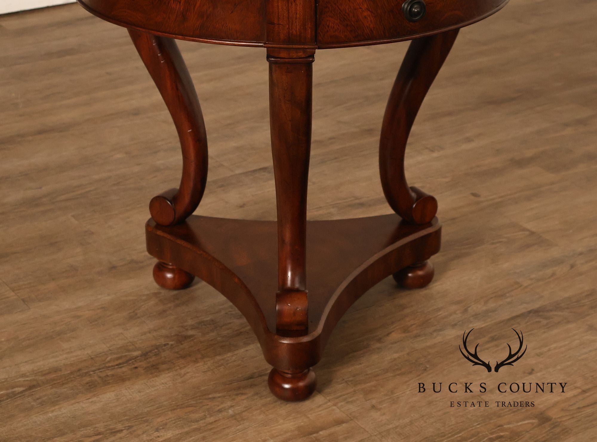 Theodore Alexander Pair of 'Occasionally Italian' Round Mahogany Side Tables