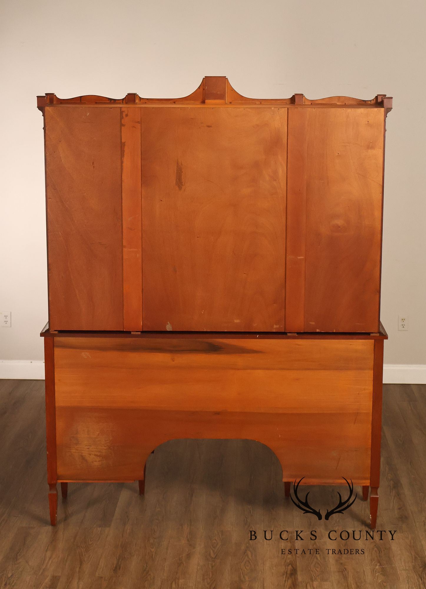 H. Sacks & Sons Marlboro Manor Federal Style Vintage Mahogany Breakfront Bookcase