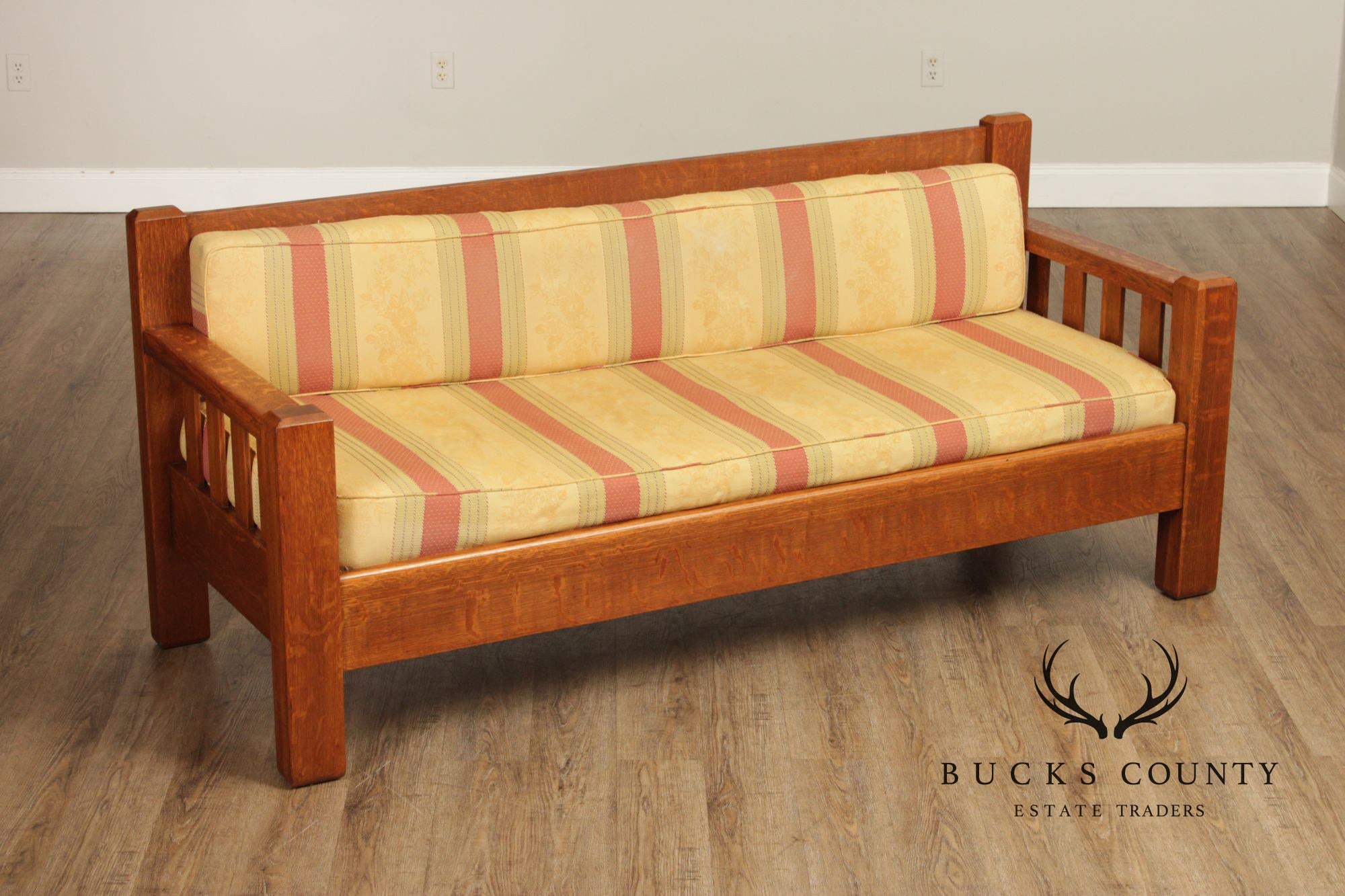 Antique Mission Style Oak Sofa