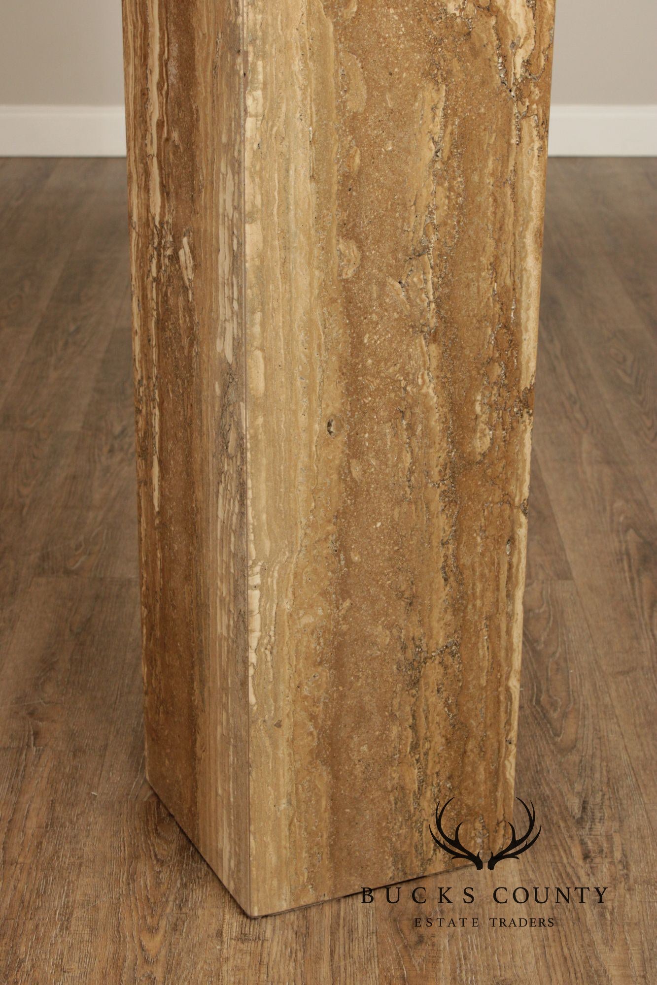 Postmodern Vintage Italian Travertine Pedestal
