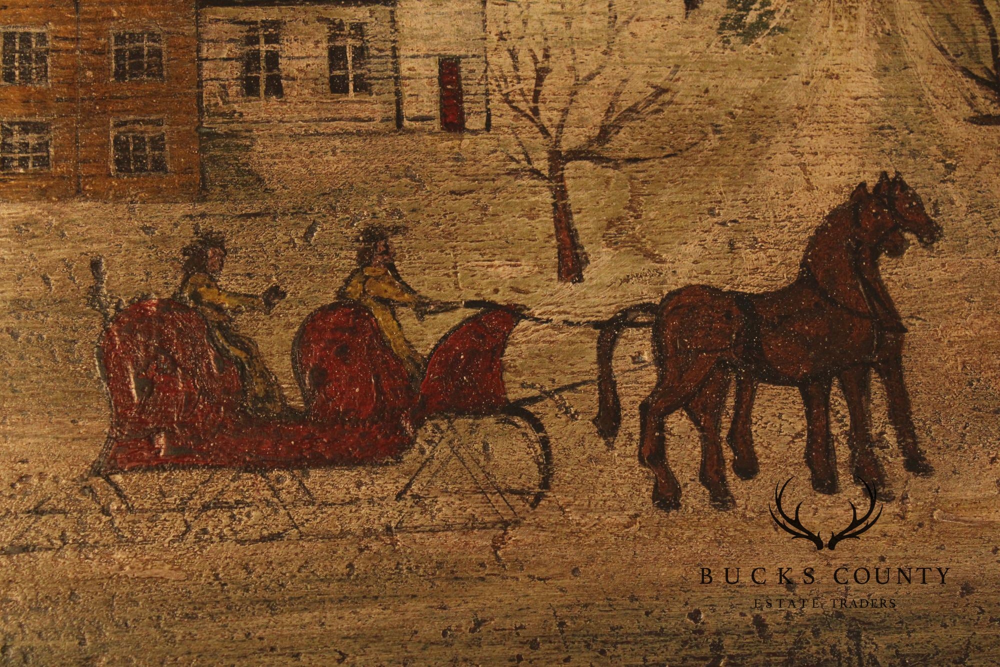 Antique Folk Art Painted Blanket Chest