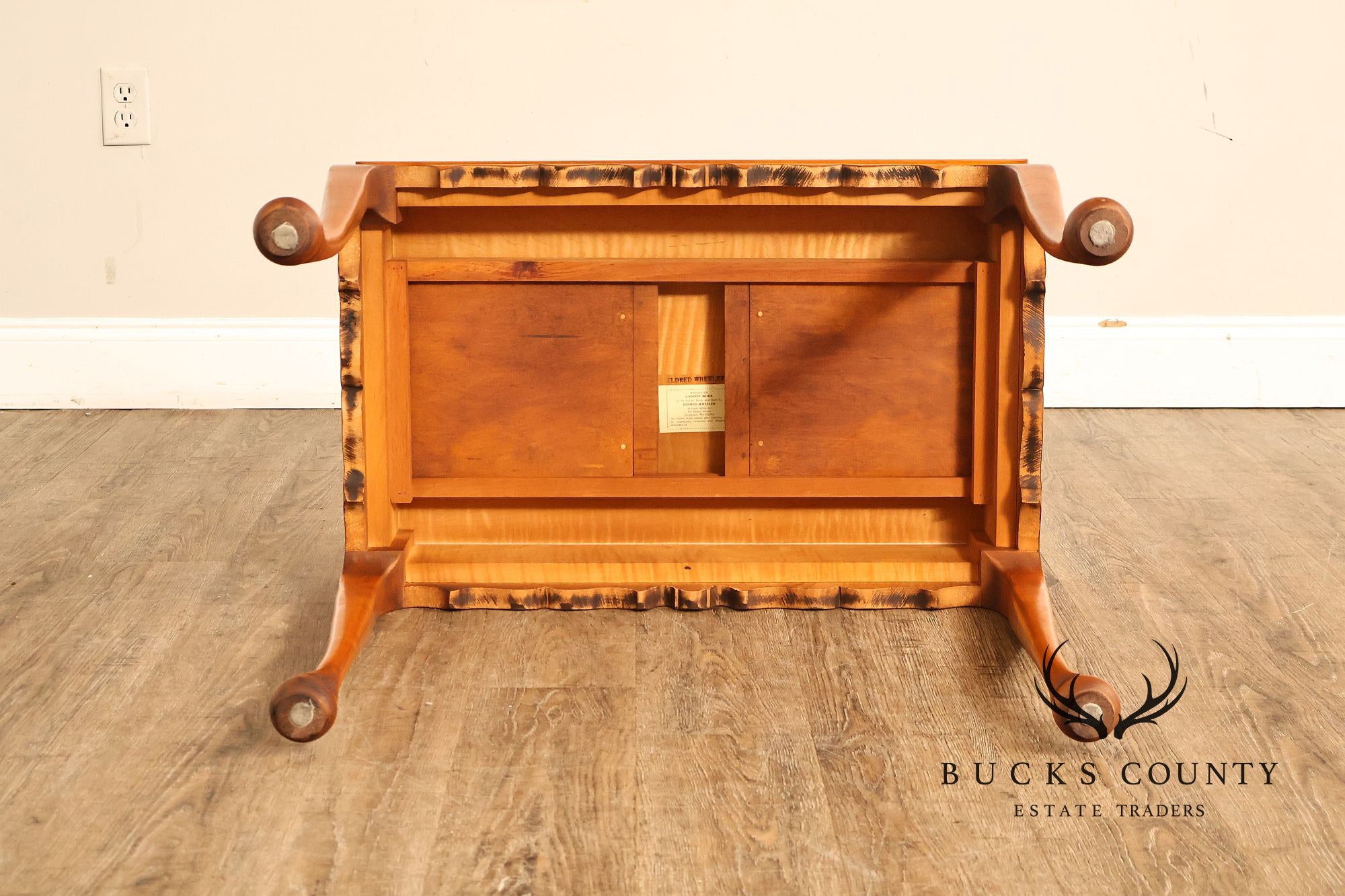 Eldred Wheeler Queen Anne Style Tiger Maple Tea Table