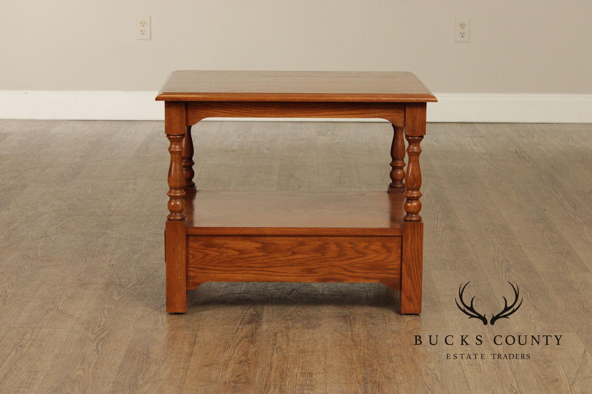 Pennsylvania House Solid Oak Two Tier End Table With Drawer