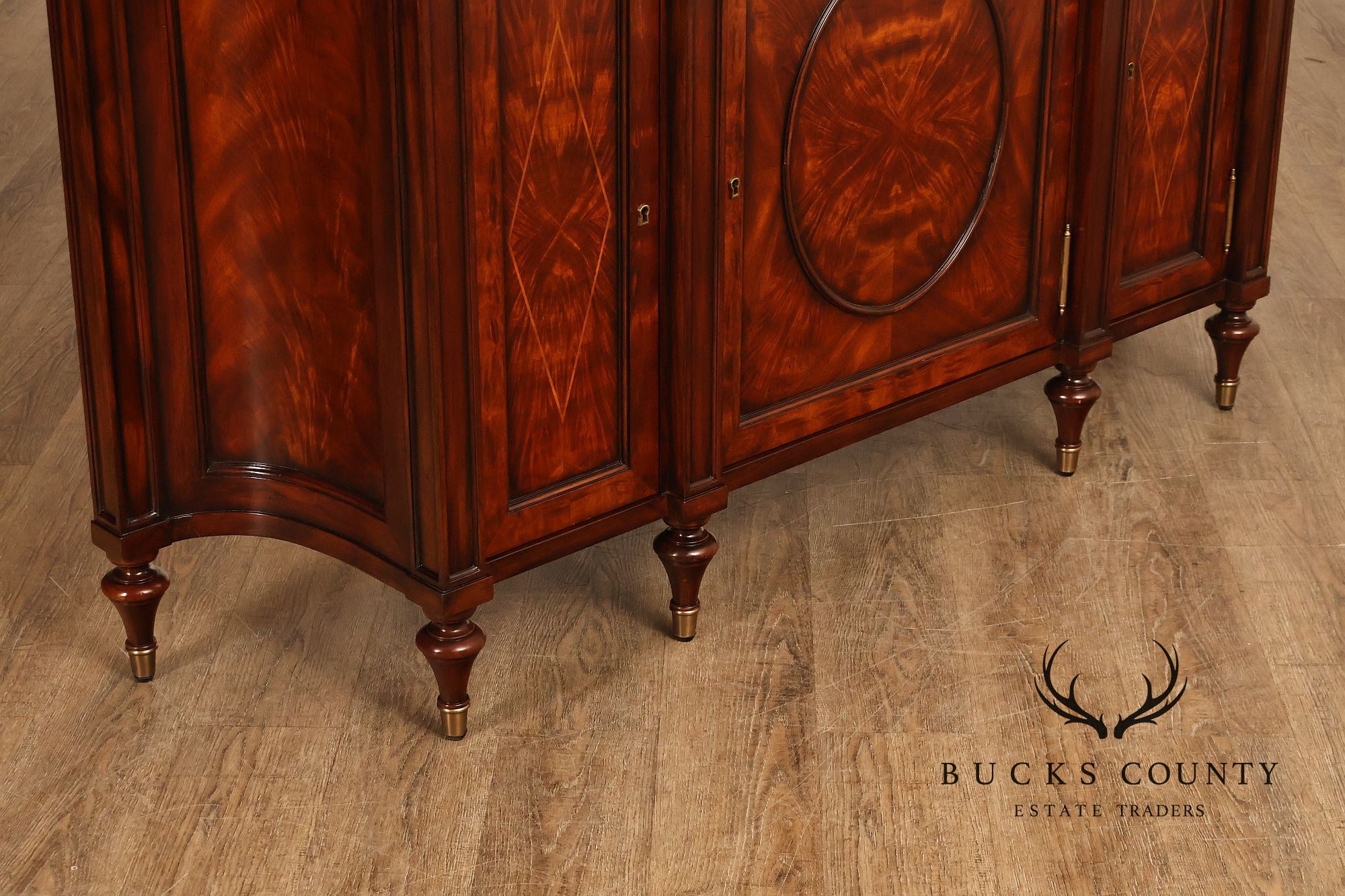 Theodore Alexander Mahogany Concave Side Cabinet