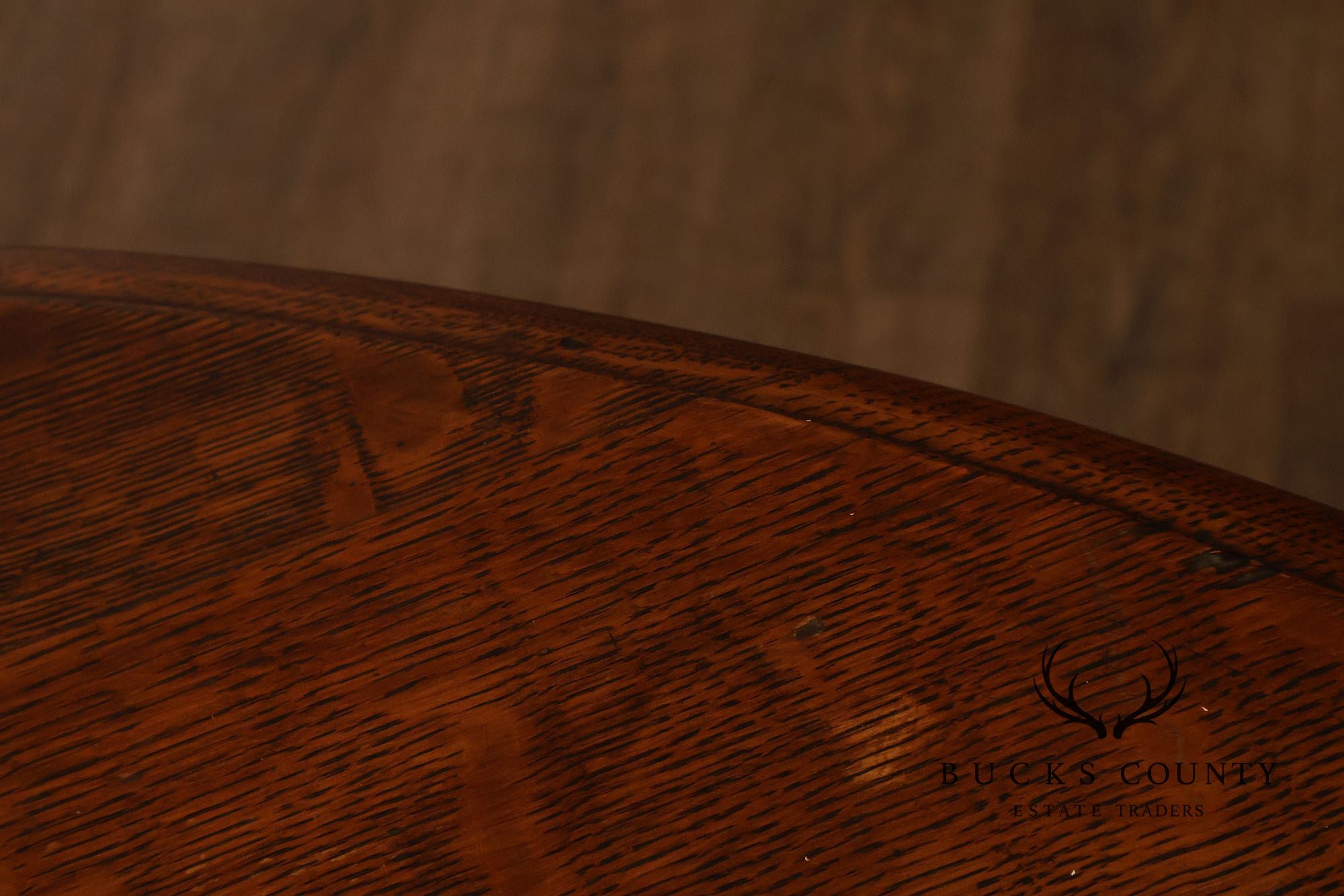 Antique 57 inch Round Oak Pedestal Dining Table With Carved Claw Feet