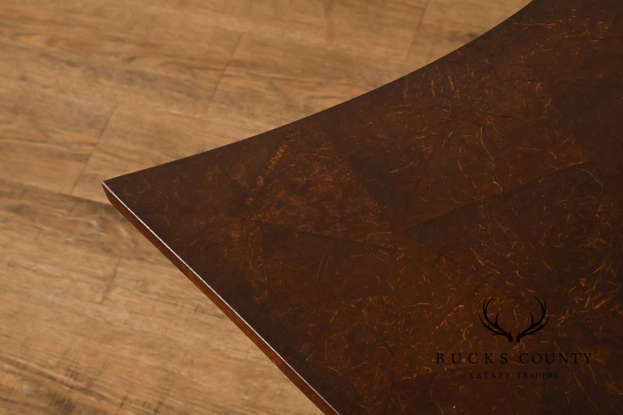 Sculptural Pair Of Coconut Shell Veneer Side Tables