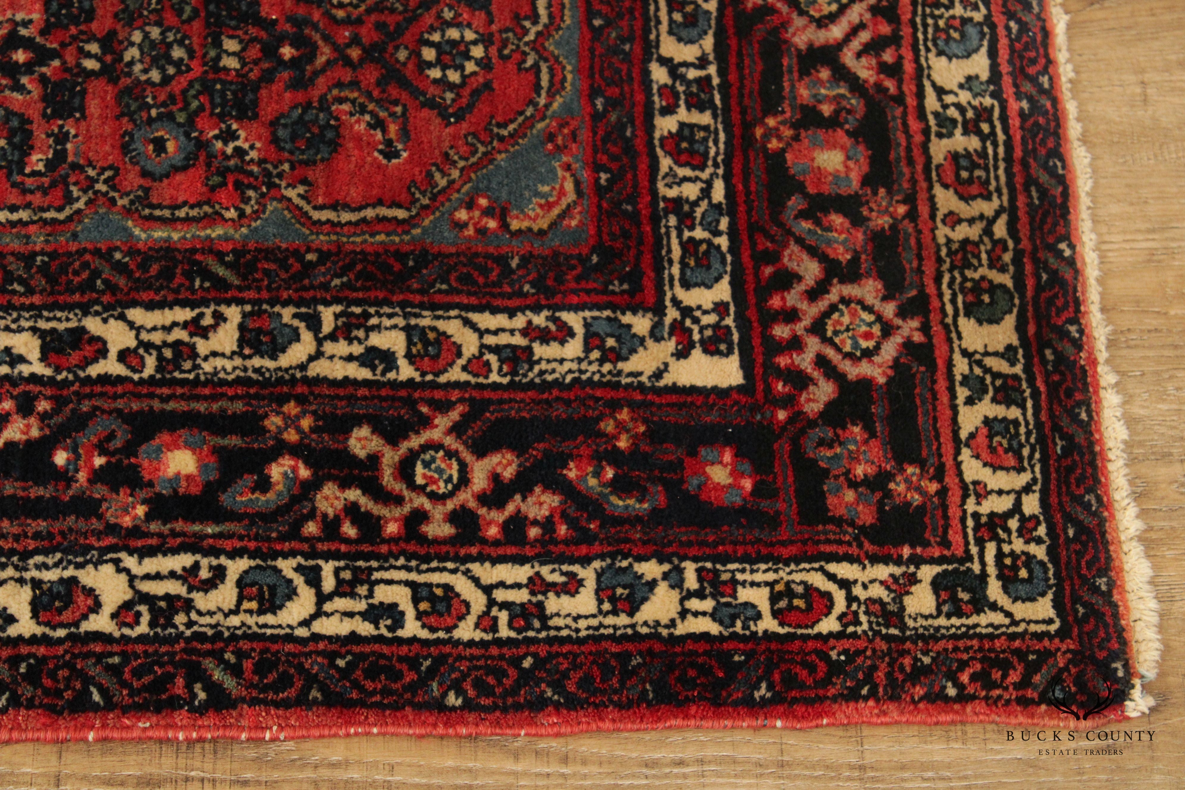 Persian Baluchi Tribal Wool Area Rug With Red Field, 6' x 4'