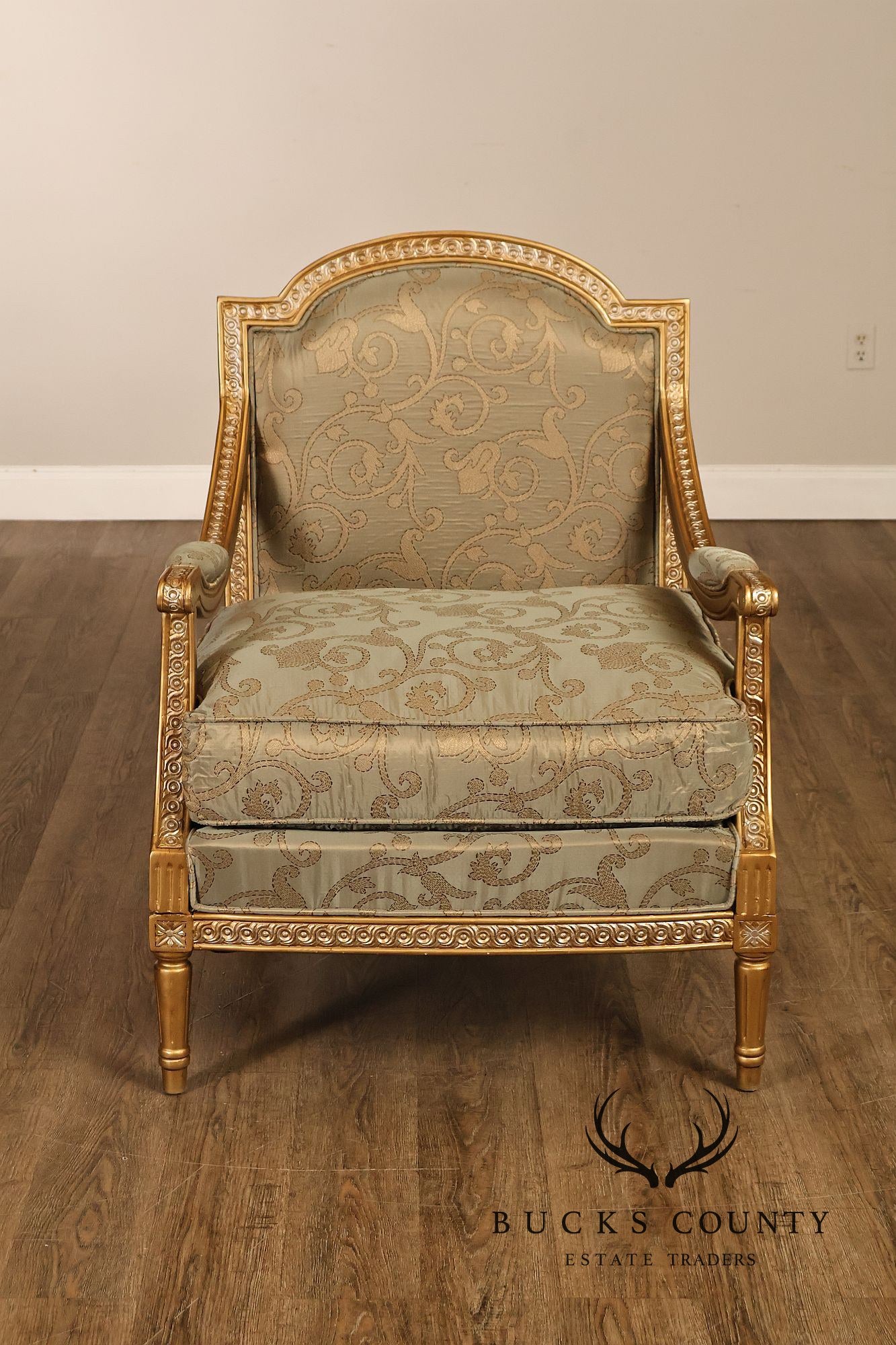 French Louis XVI Style Pair of Bergere Armchairs