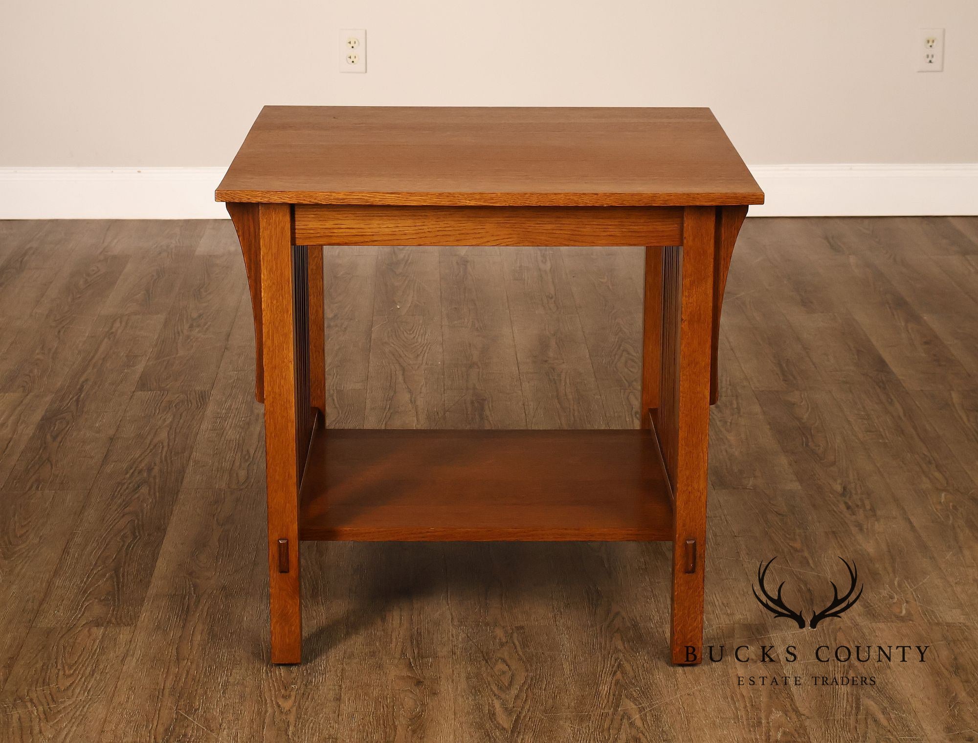 Stickley Mission Oak Spindled Side Lamp Table