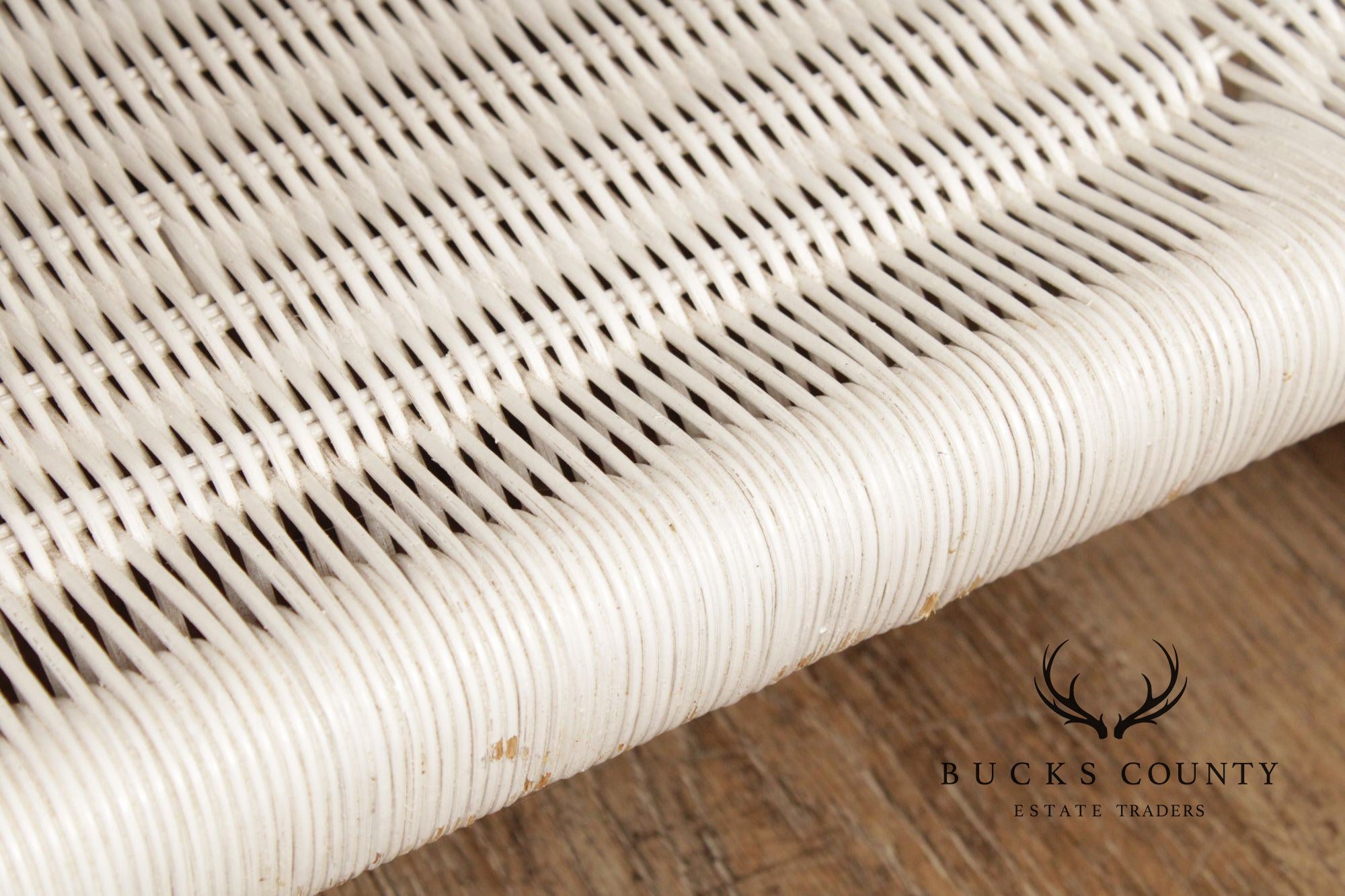 White Wicker Glass Top Coffee Table