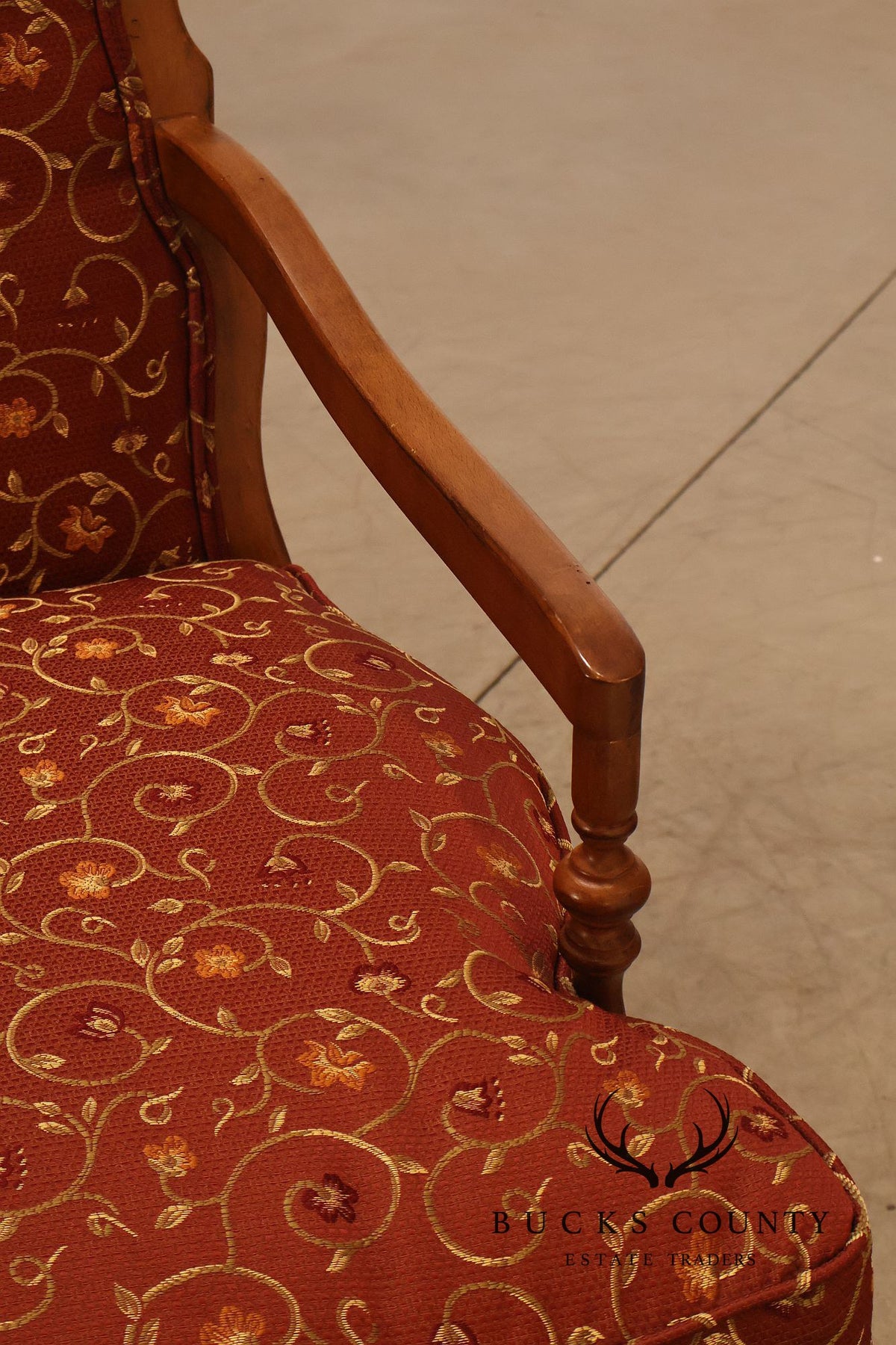 Highland House Pair Of Genevieve French Country Upholstered Lounge Chairs