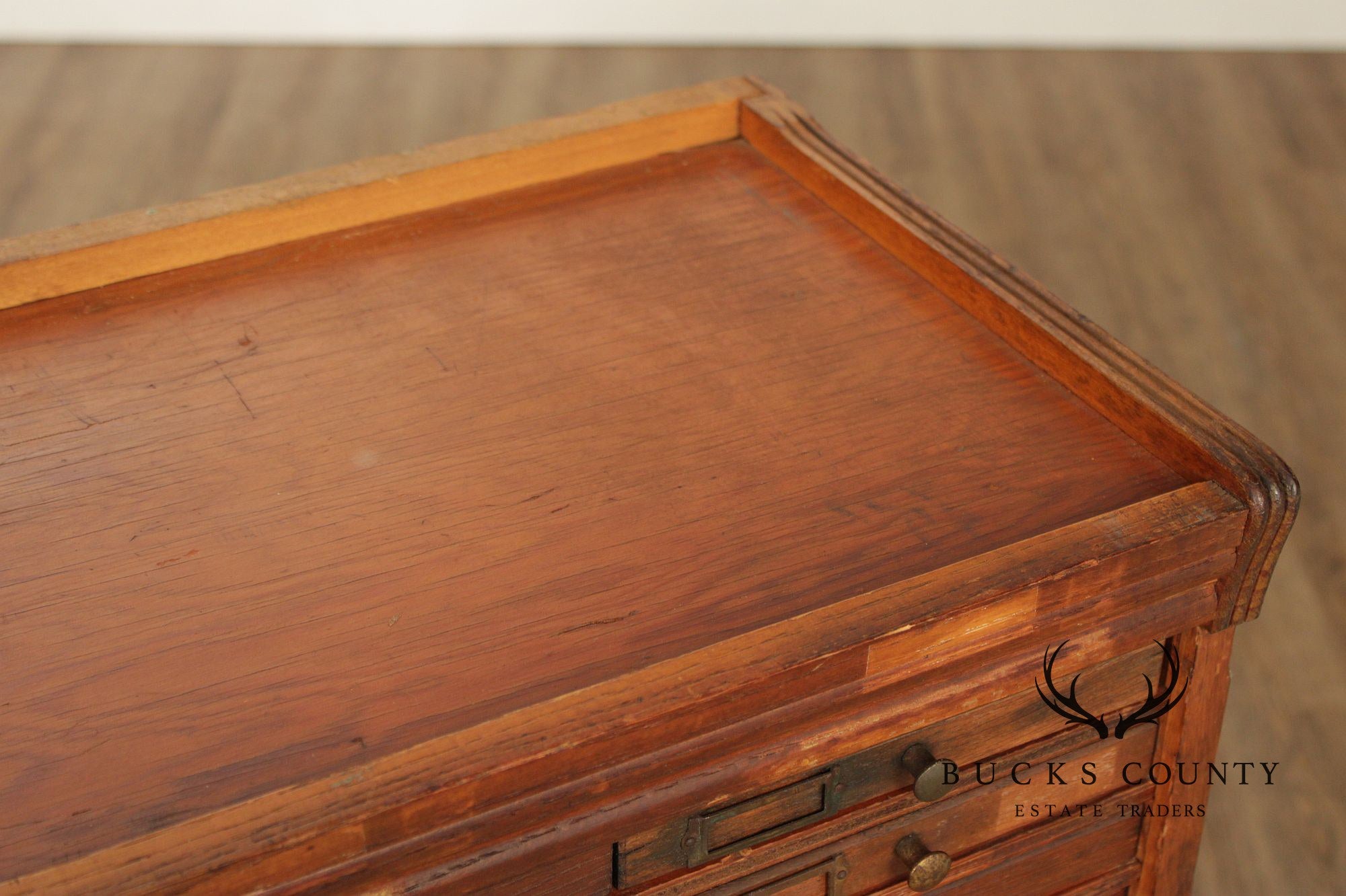Antique Oak Printer's File Cabinet