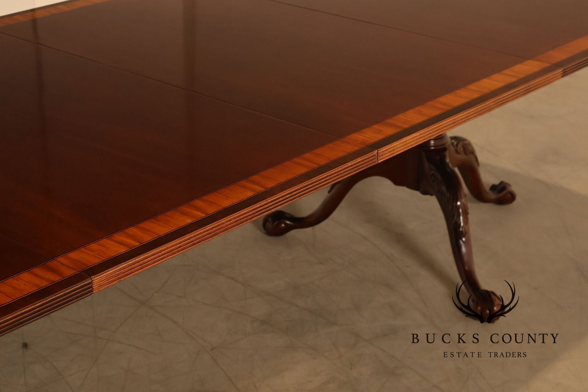 Ethan Allen '18th Century Mahogany' Double Pedestal Dining Table