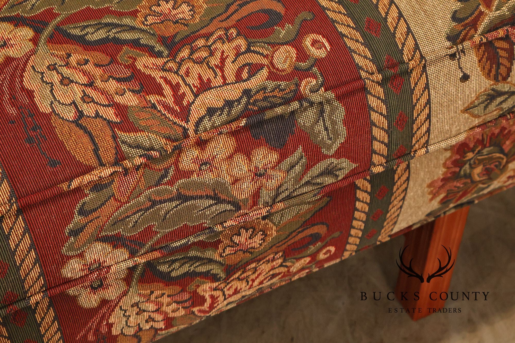 Vintage Traditional Camelback Sofa With Floral Upholstery
