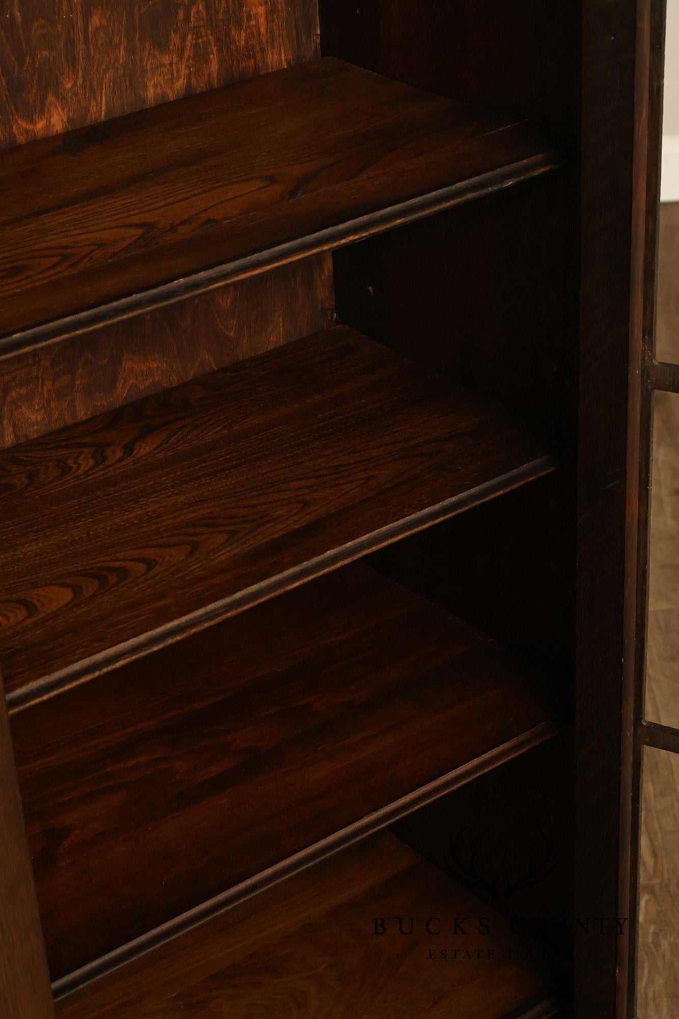 Antique Mission Oak Arts And Crafts Two Door Bookcase