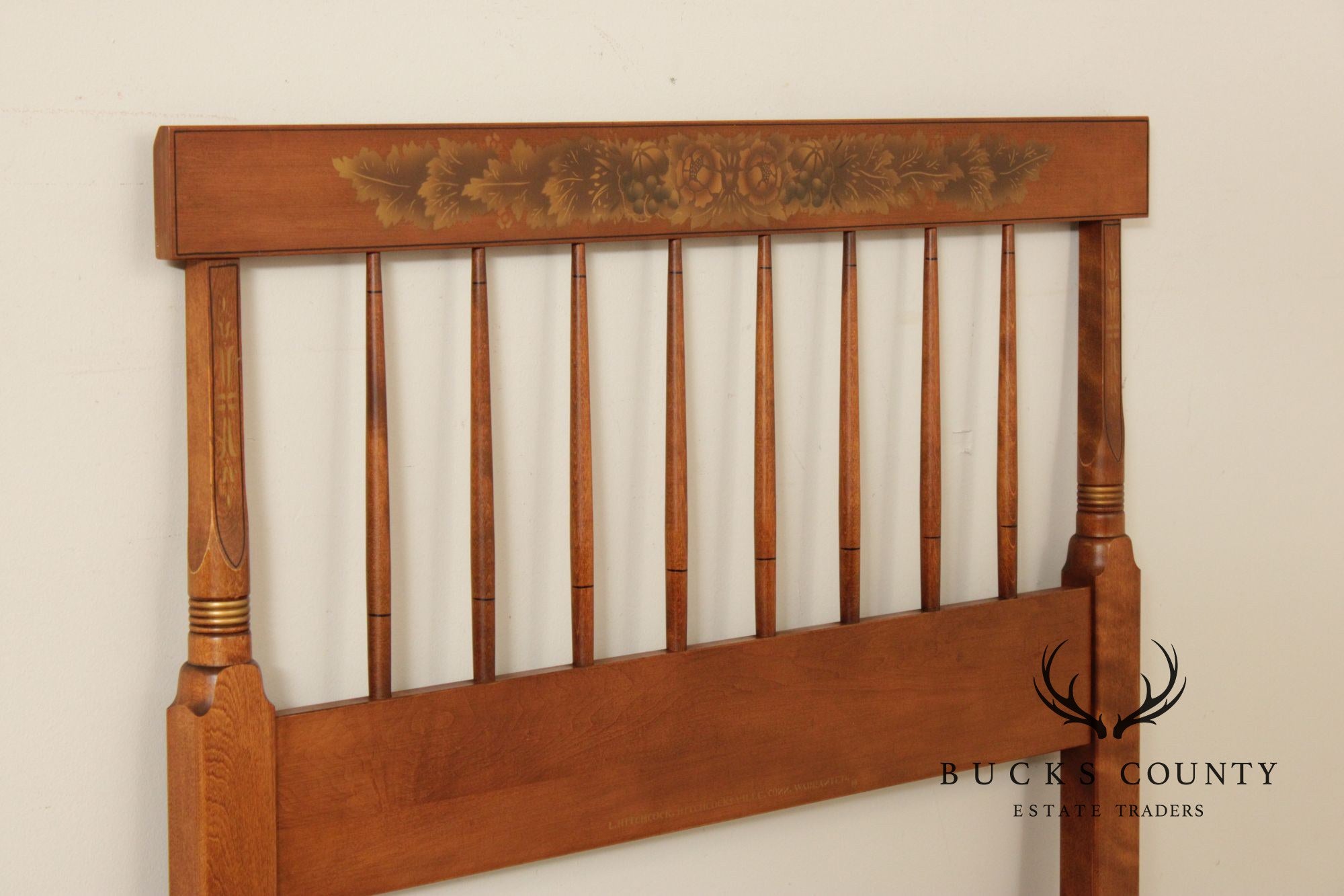 Hitchcock Early American Style Pair of Painted Twin Headboards