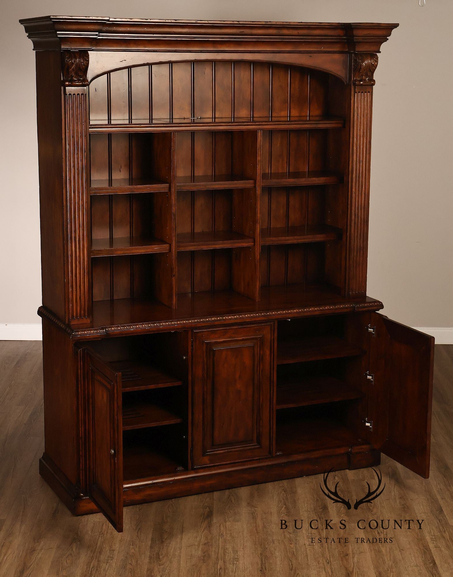 Sligh Large Traditional Lighted Bookcase Cabinet