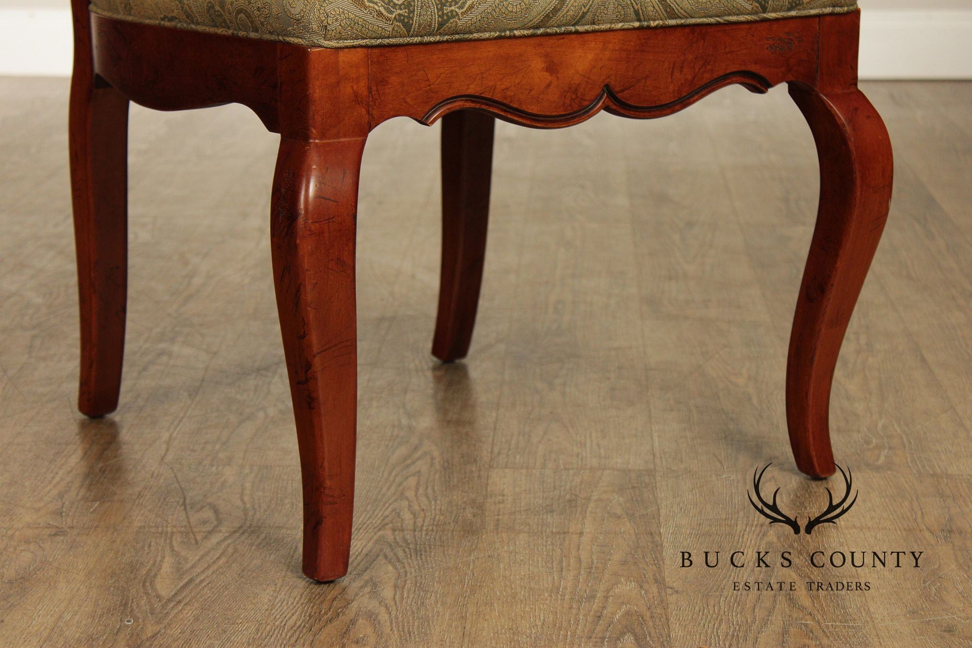 Hickory White Italian Provincial Set Of Eight Upholstered Dining Chairs