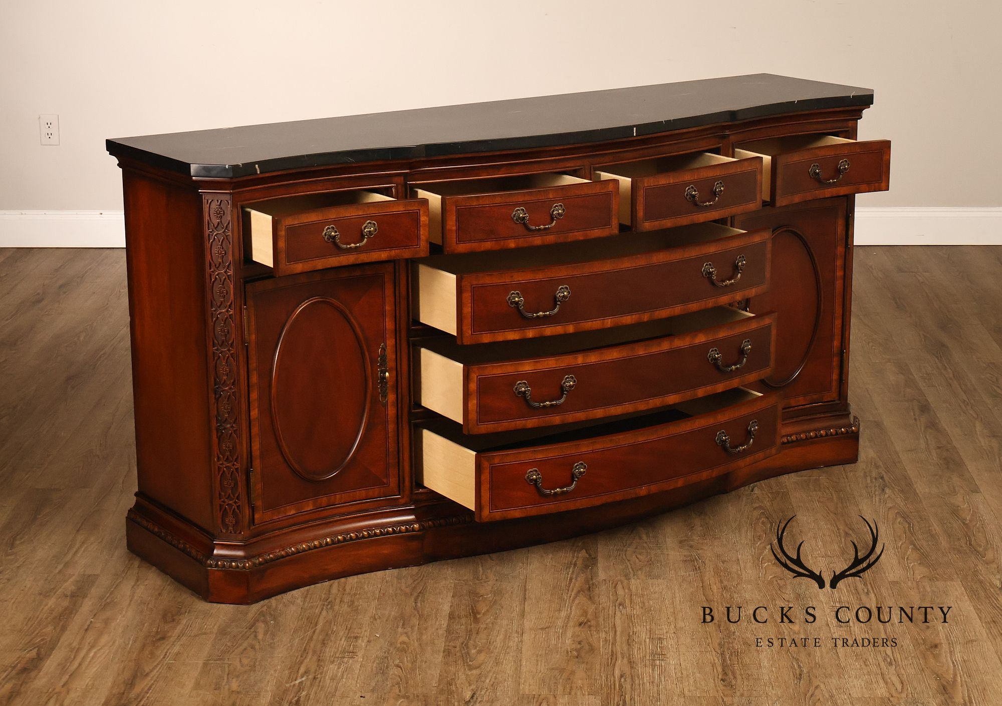 Universal Furniture Georgian S995tyle Marble Top Buffet Sideboard