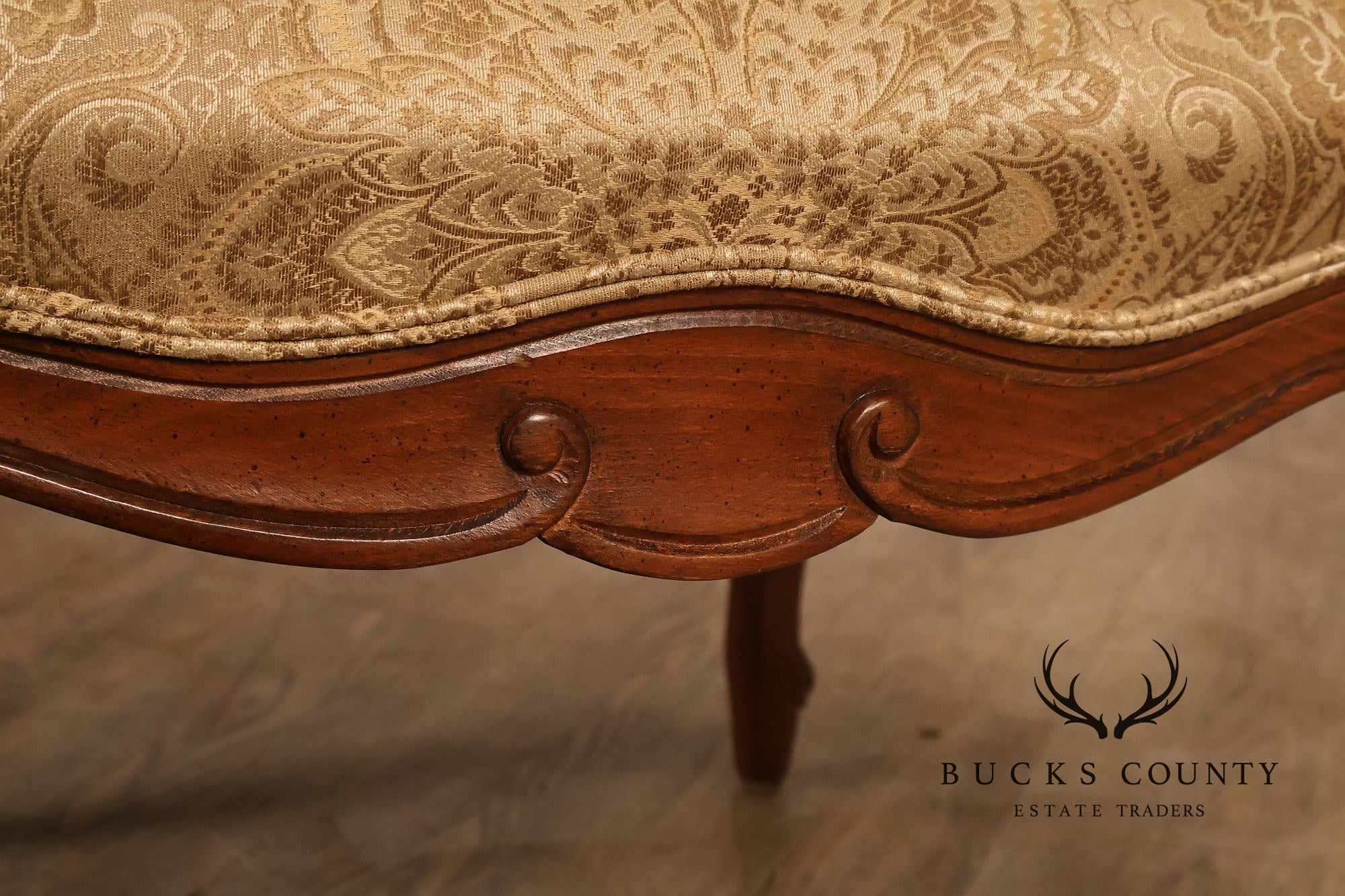 Ethan Allen French Louis XV Style Pair of Fauteuil Armchairs