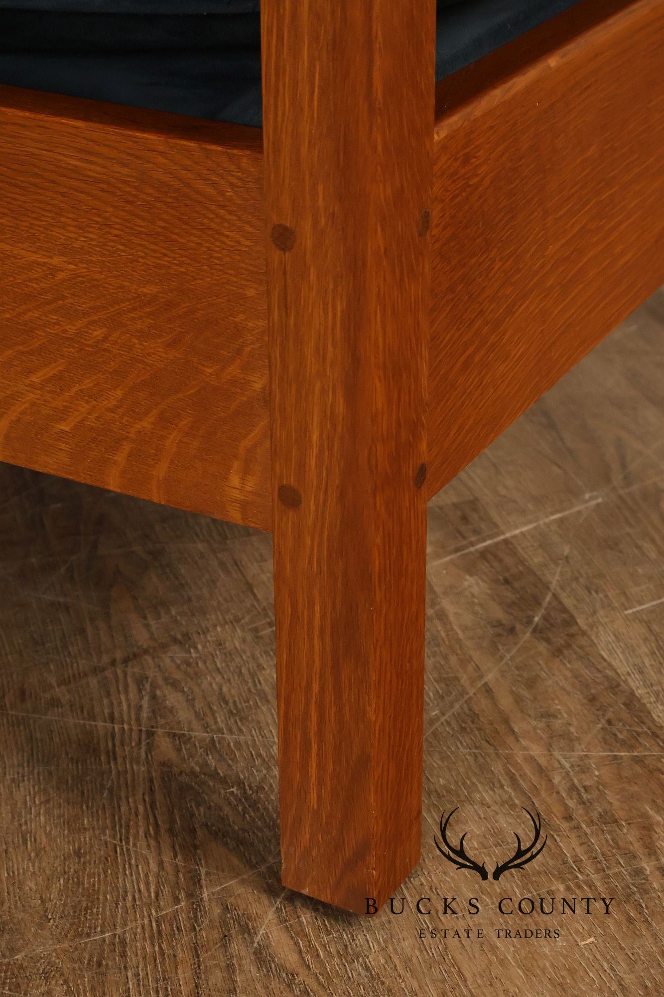 Stickley Mission Harvey Ellis Pair Of Inlaid Cube Chairs
