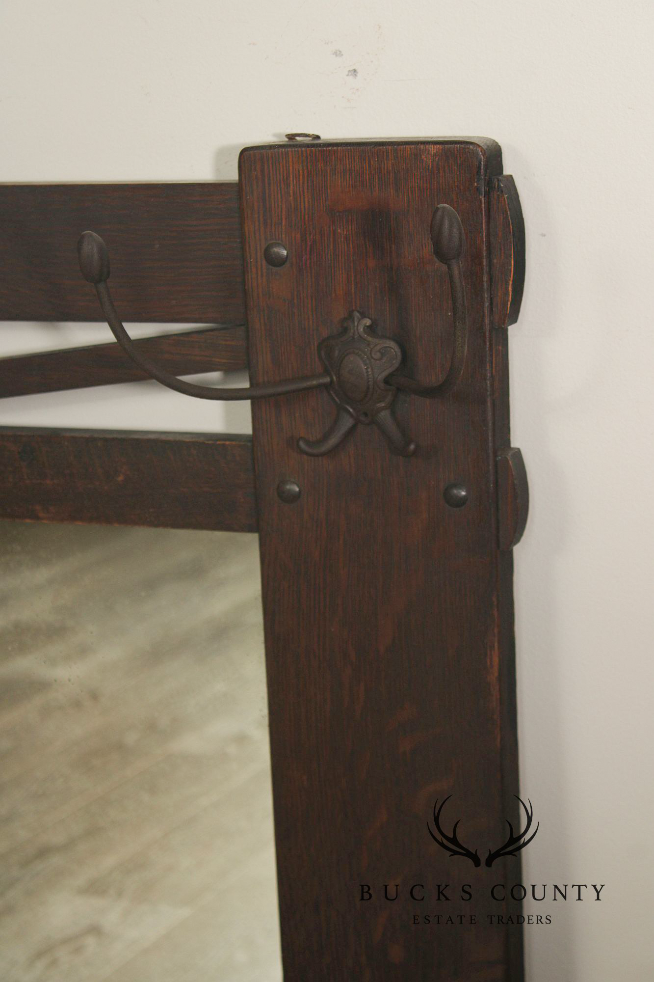 Arts and Crafts Oak Wall Mirror