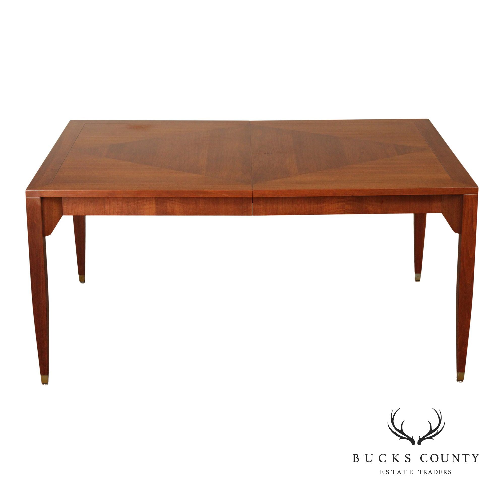 Baker Furniture Mid-Century Modern Style Walnut Extension Dining Table