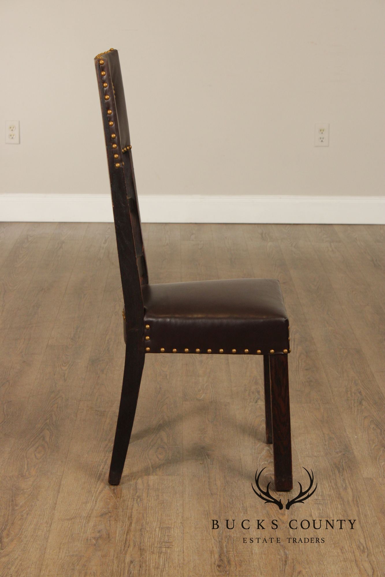 Michigan Chair Co. Antique Oak Arts & Crafts Hall Chair