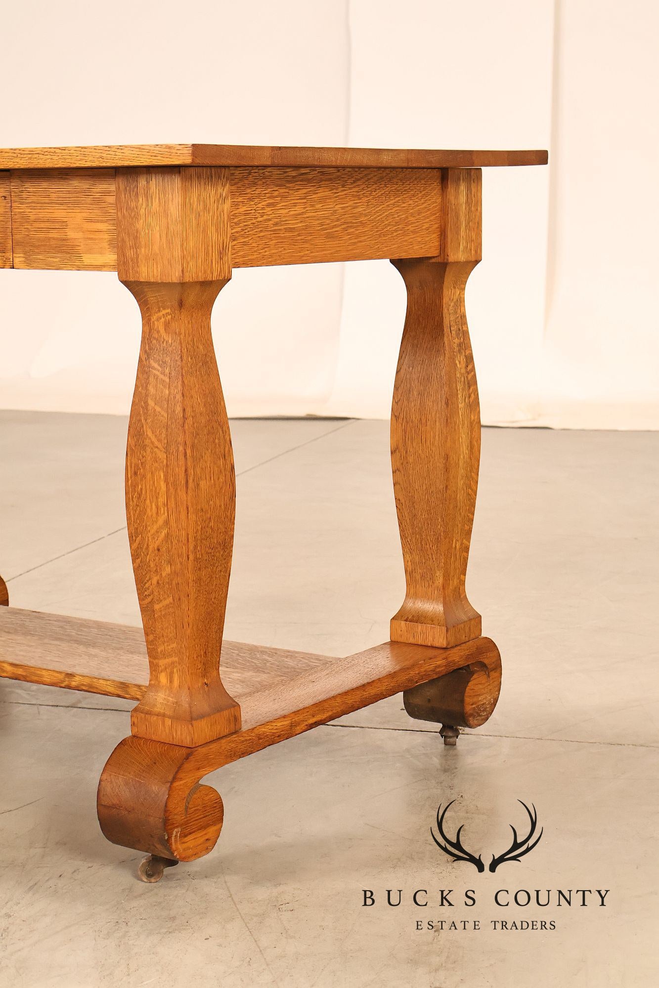 Empire Style Antique Oak Library Table