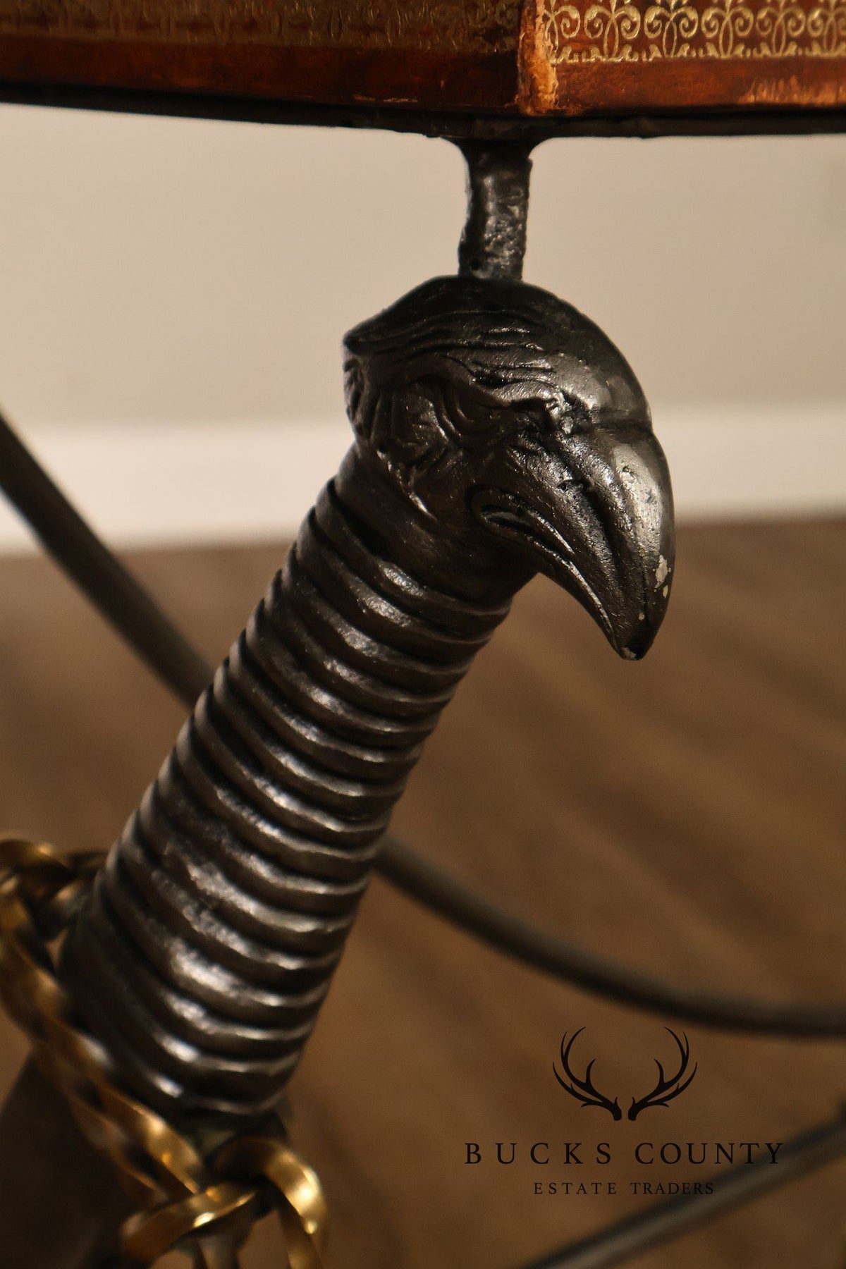 Maitland Smith Leather Top Sword Console