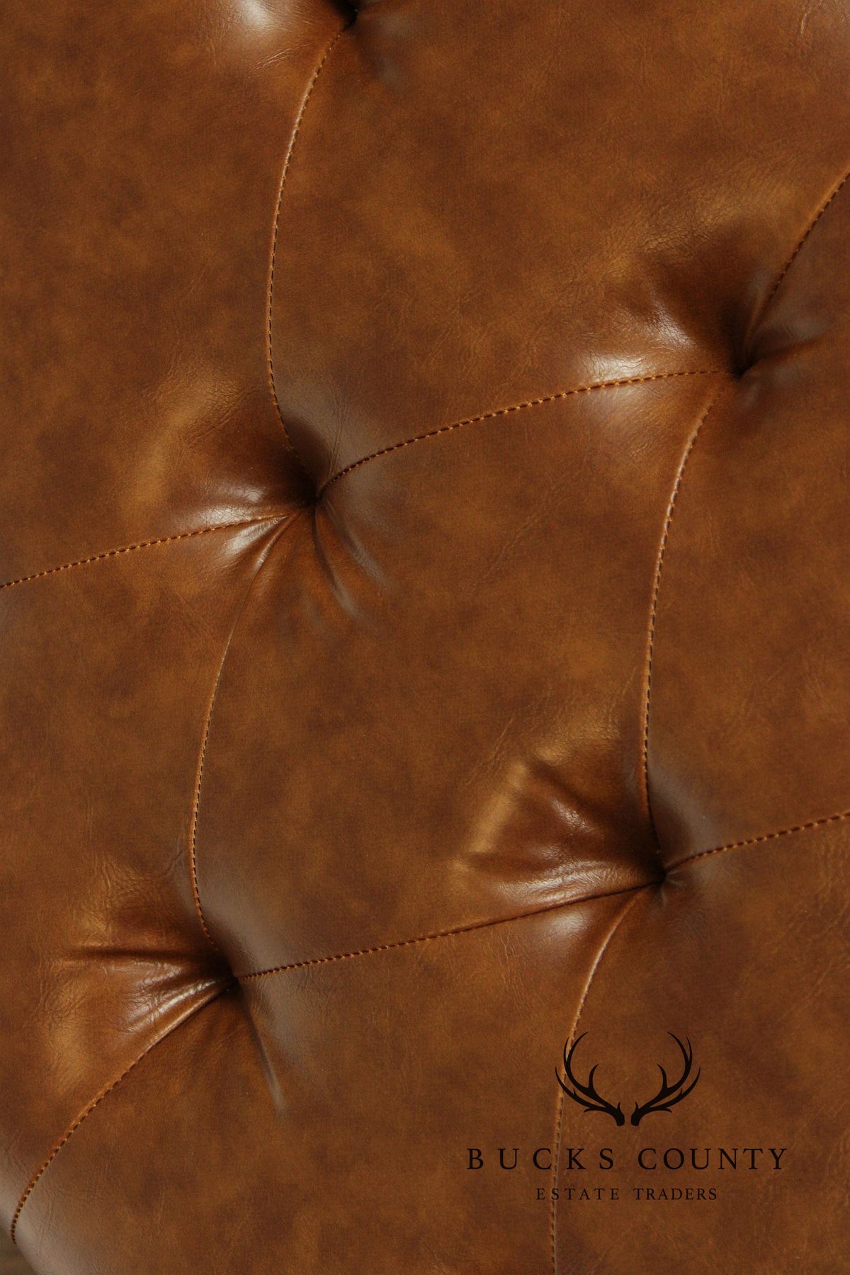 Pair Of Safavieh Tufted Brown Leather Benches
