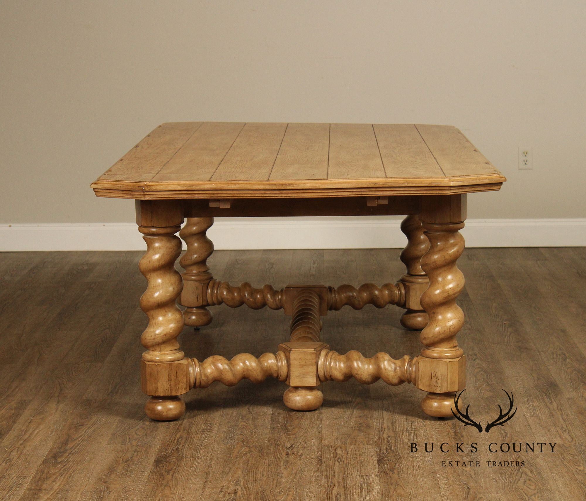 Bernhardt Spanish Revival Style Oak Extension Dining Table