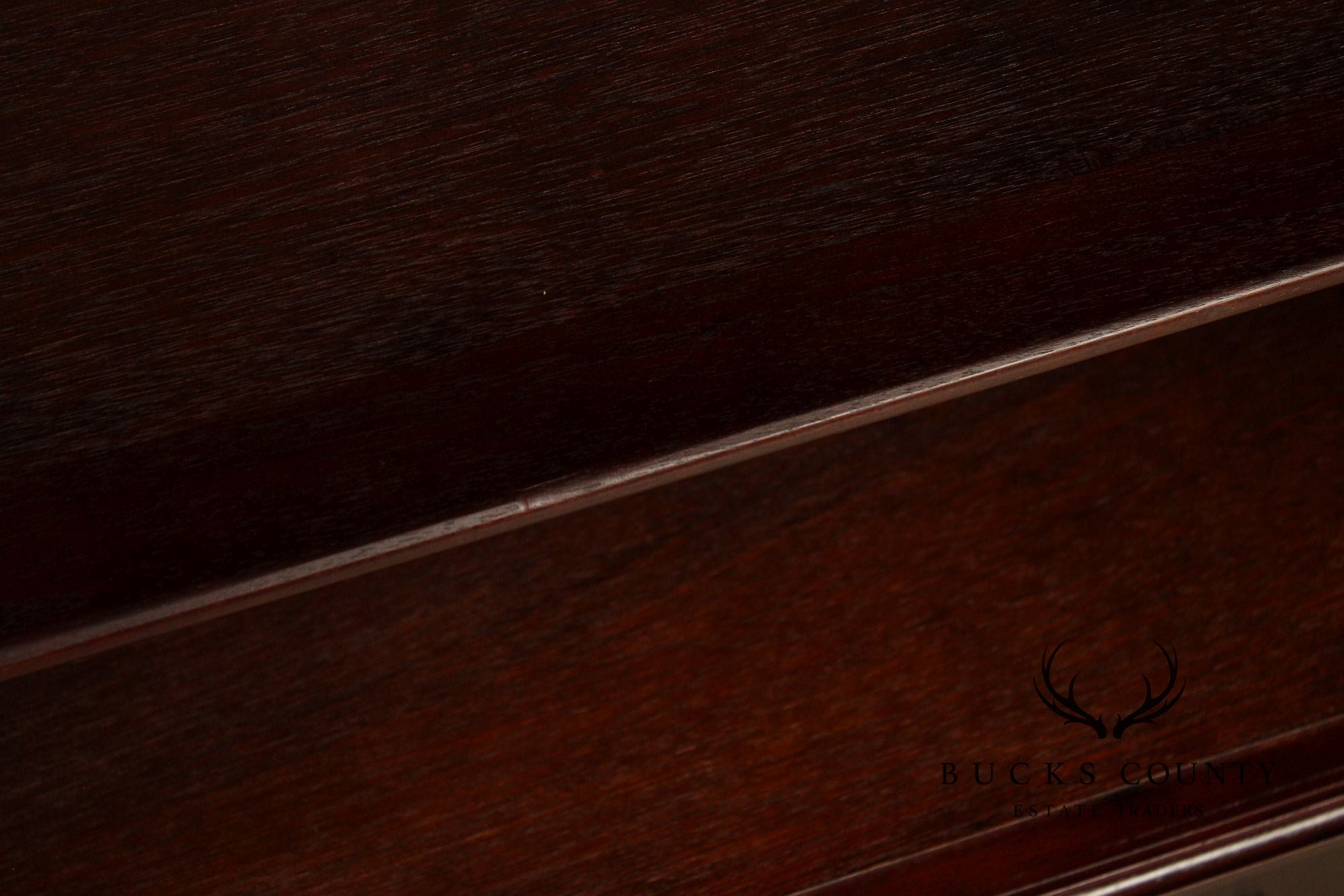 Mahogany Pair Of Tall Open Bookcases With Drawers