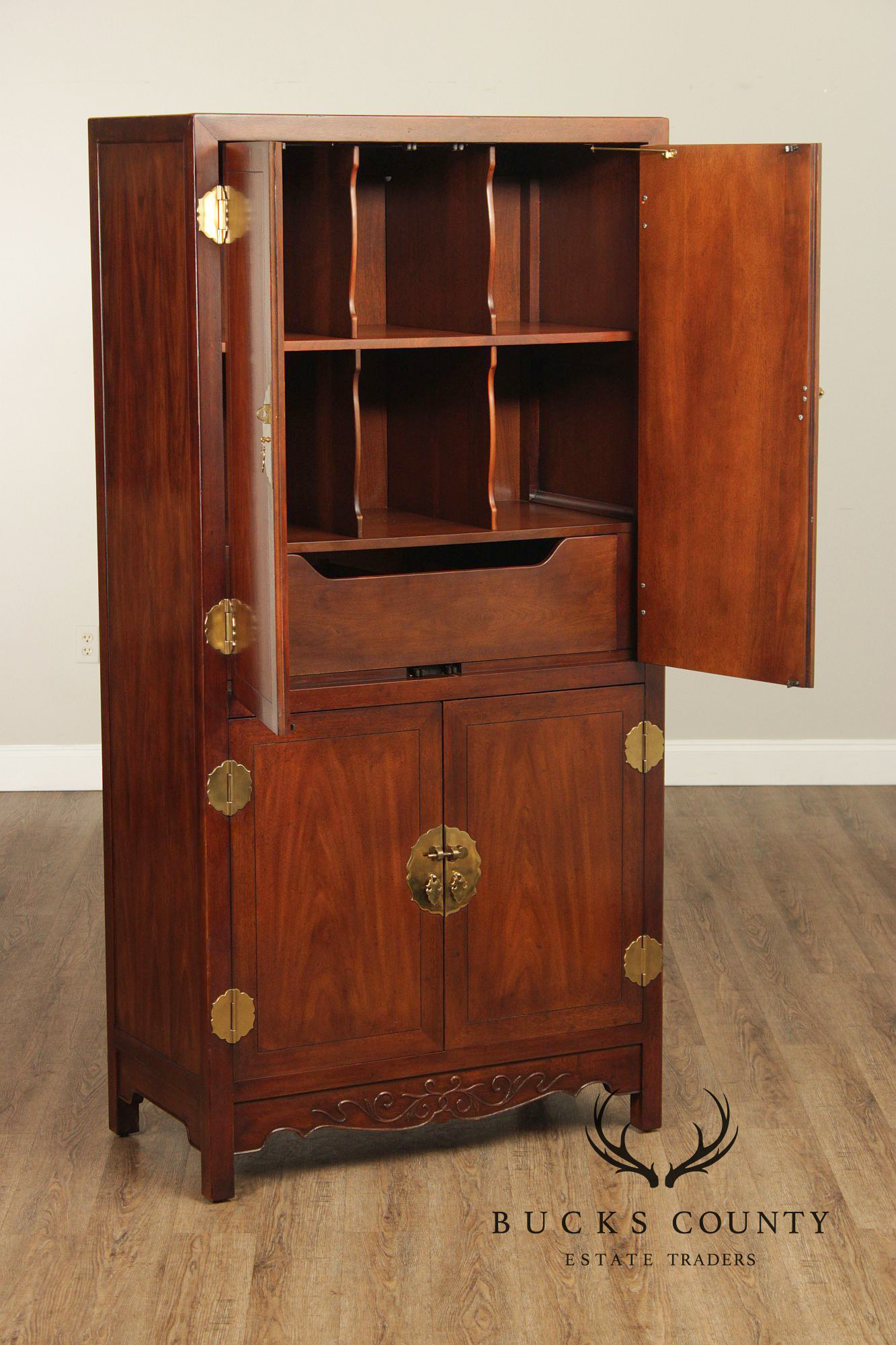 Henredon Asian Style Mahogany Armoire