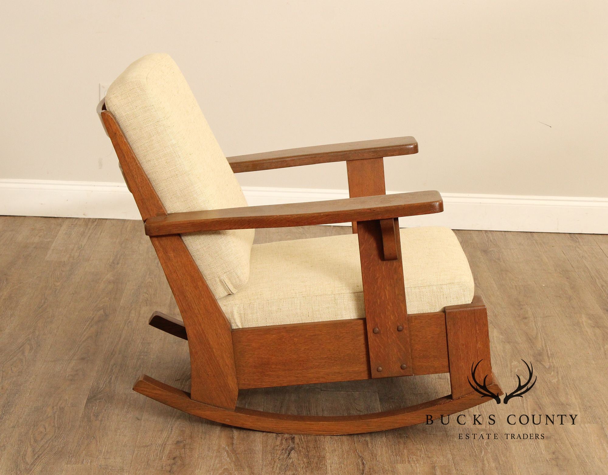 Limbert Antique Mission Oak Paddle-Arm Rocker
