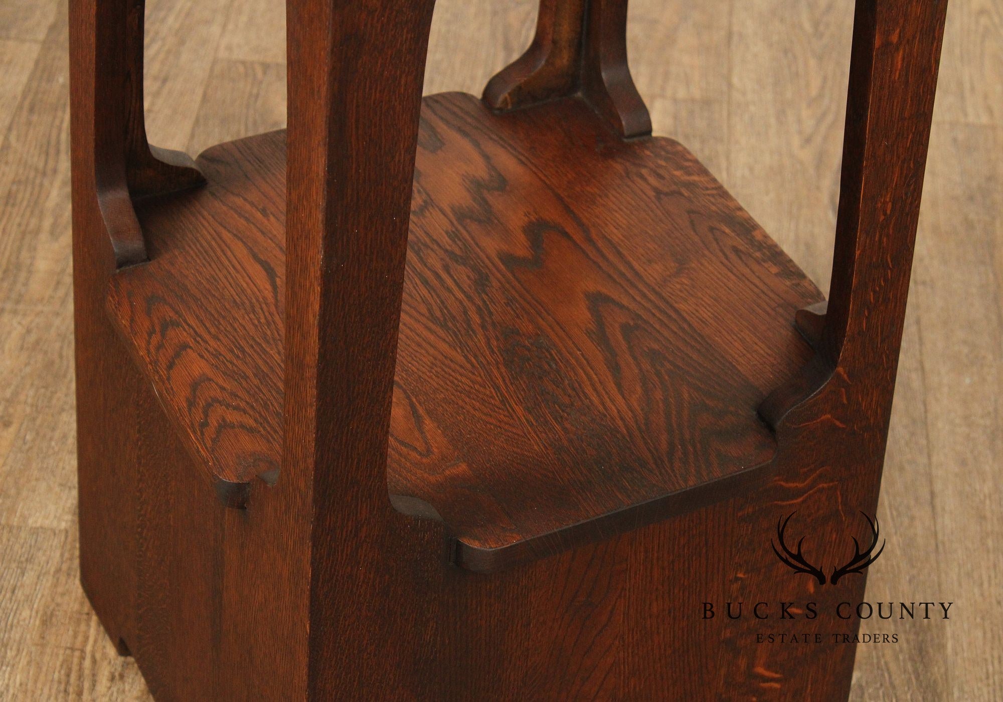 Antique Arts & Crafts Oak Pagoda Tabouret Table