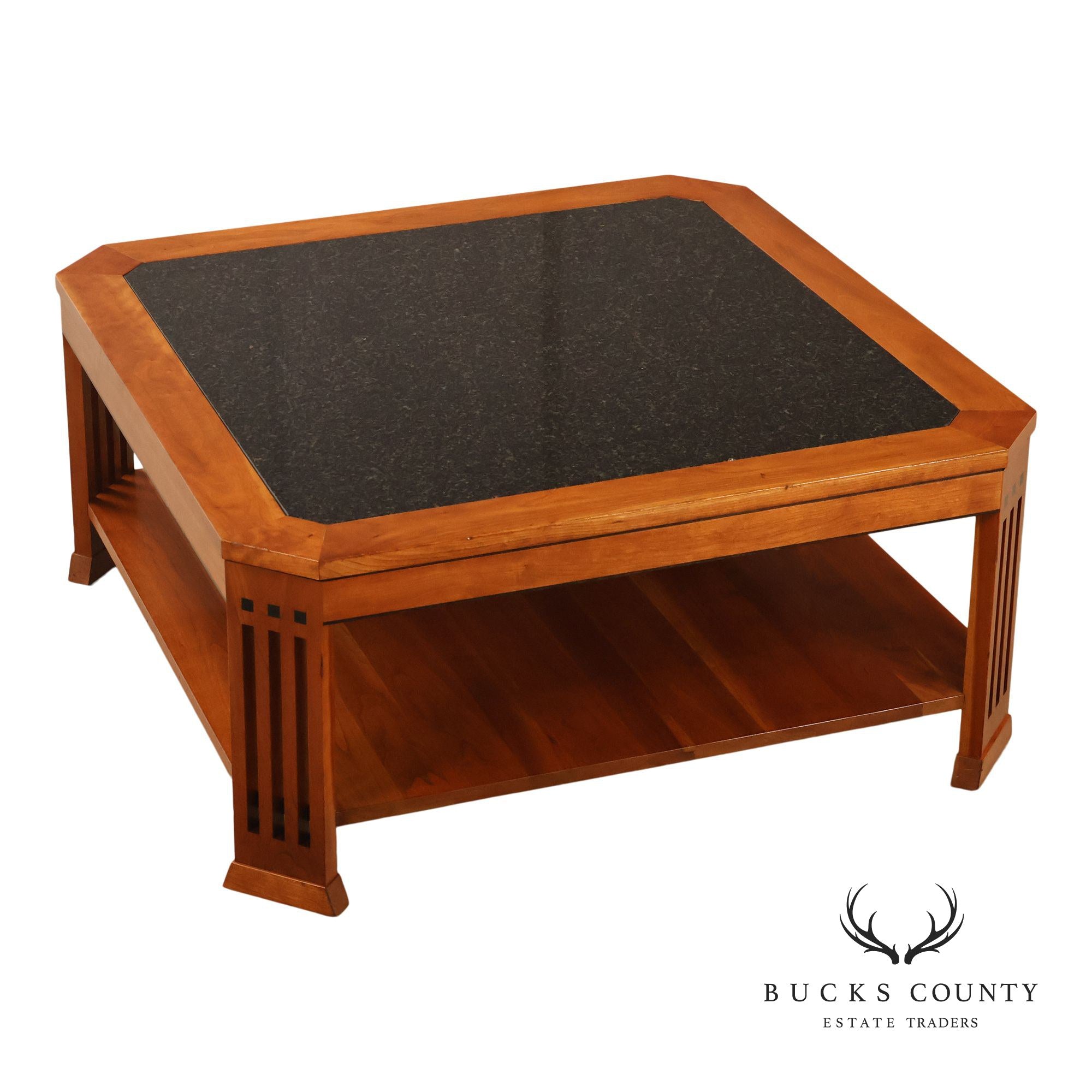 Stickley 21st Century Collection Granite Top Cherry Coffee Table