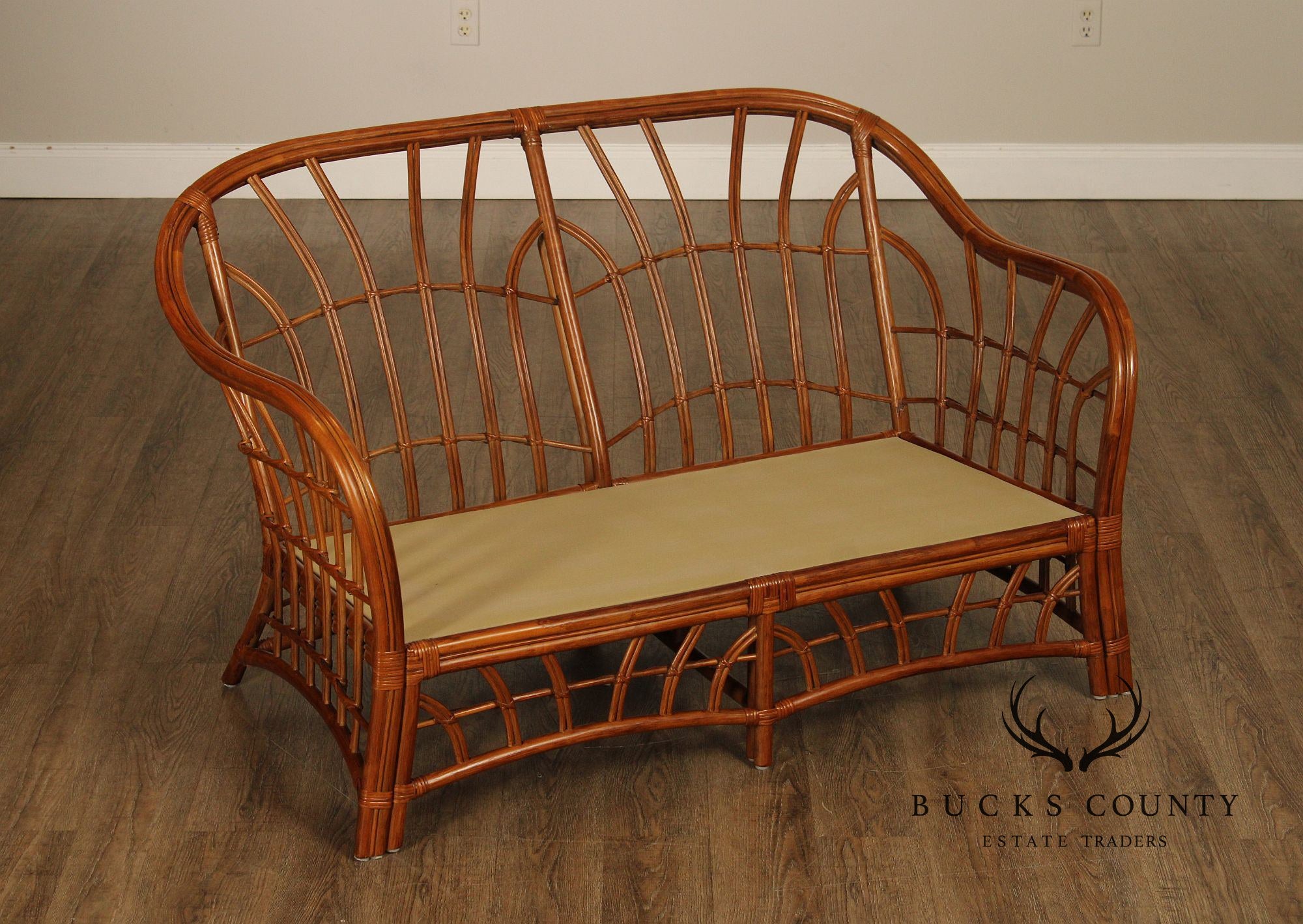 South Sea 'New Kauai' Rattan Loveseat With Sunbrella Cushions