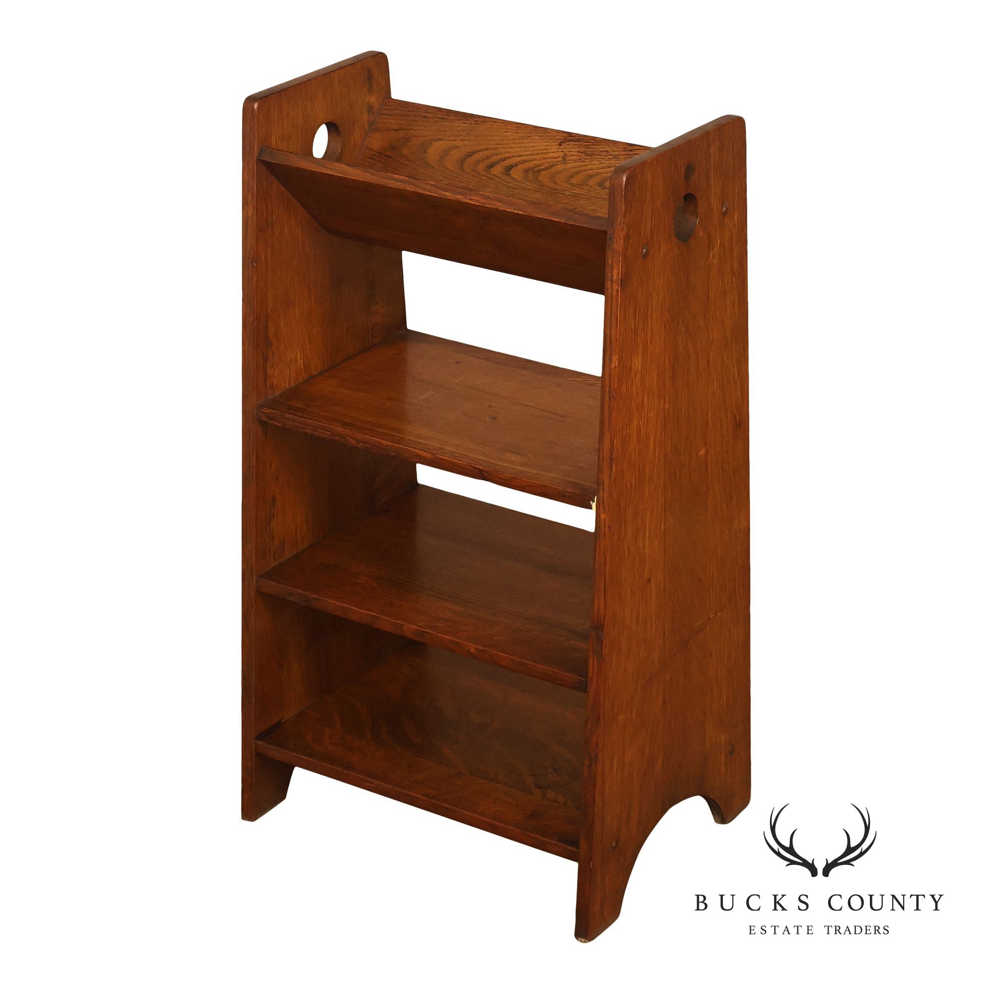 Antique Arts And Crafts Book Trough Magazine Stand