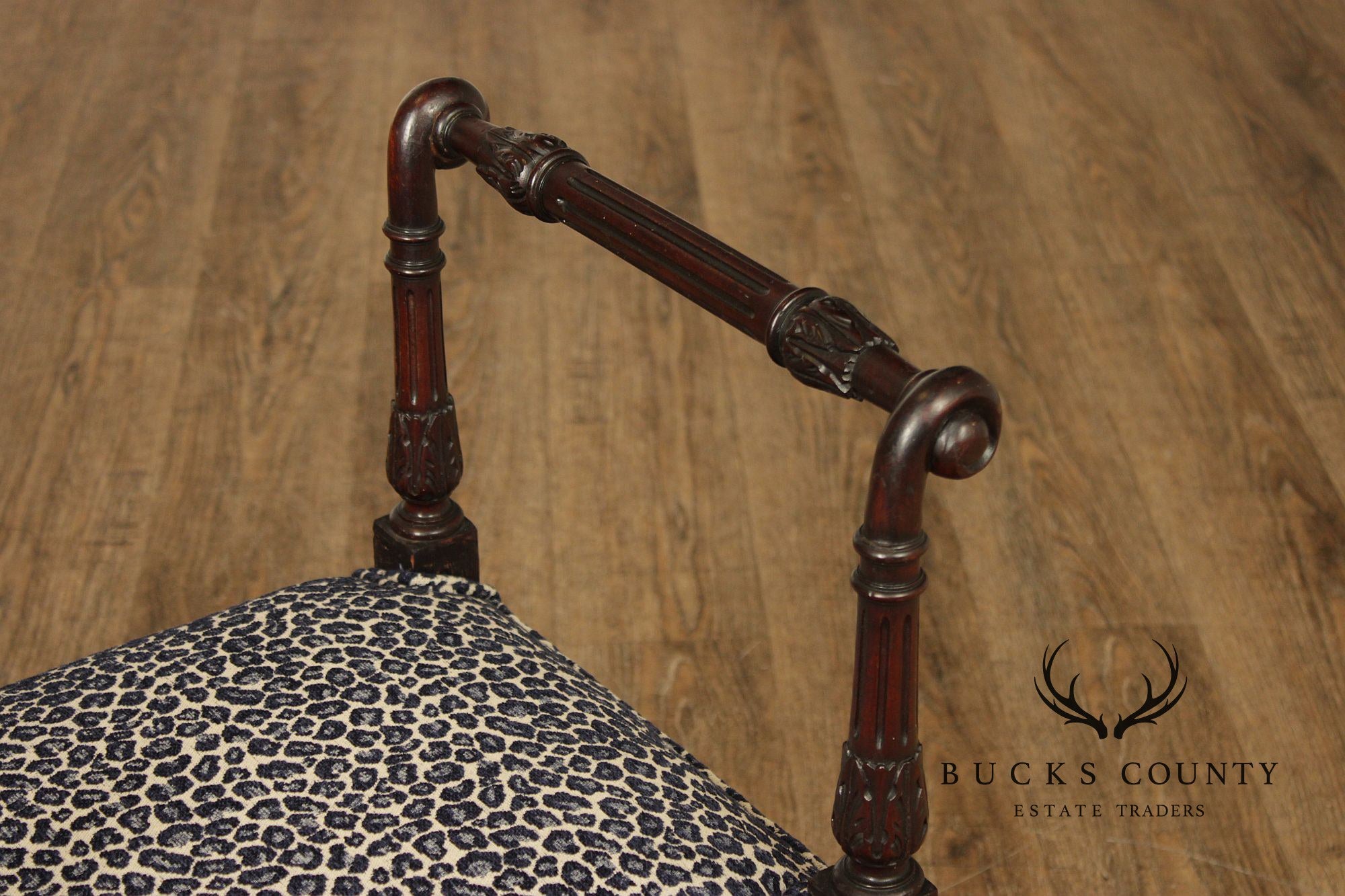 French Louis XVI Style Mahogany Vanity Bench