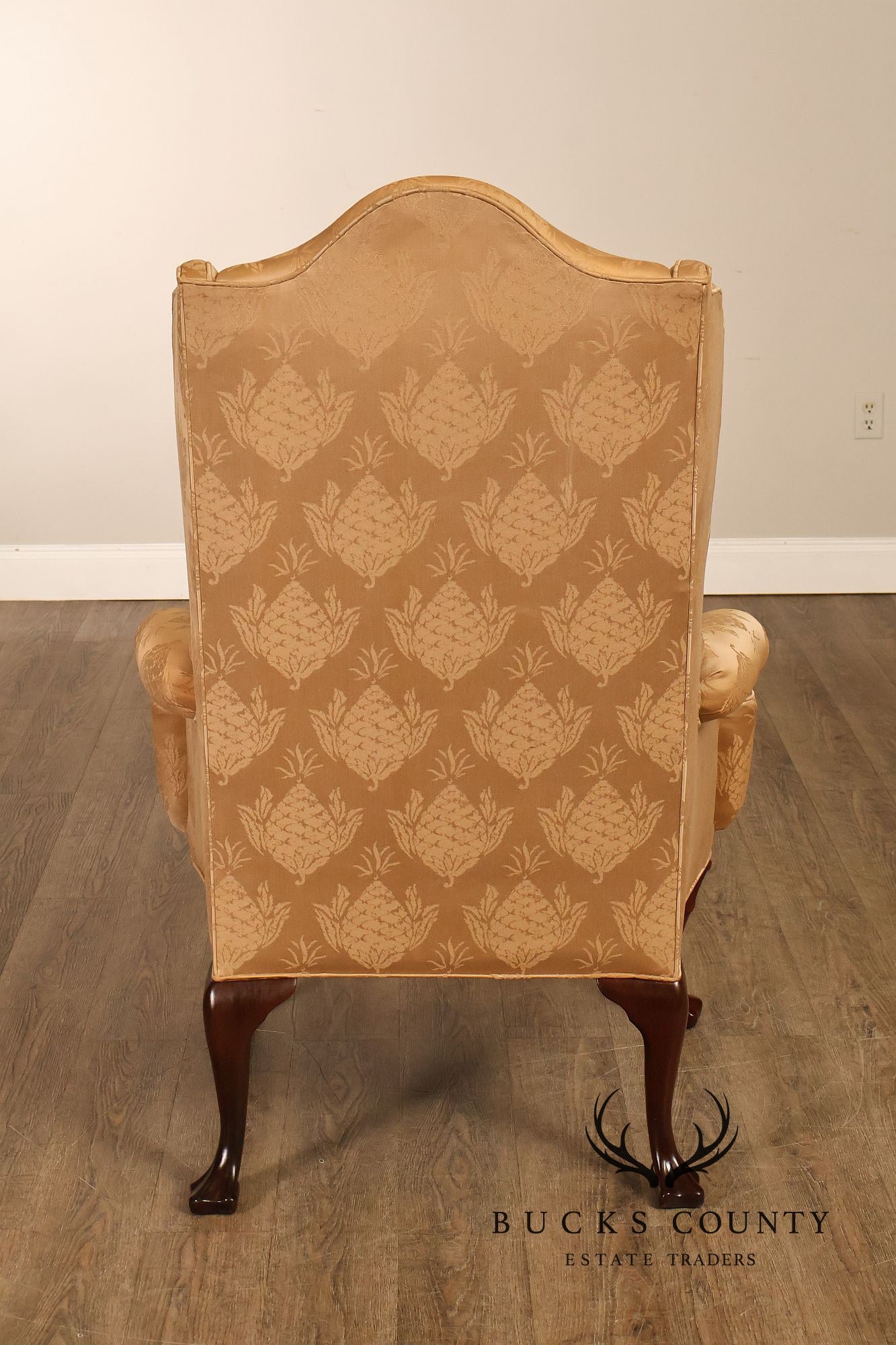 Hickory Chair Chippendale Style Upholstered Wingback Armchair