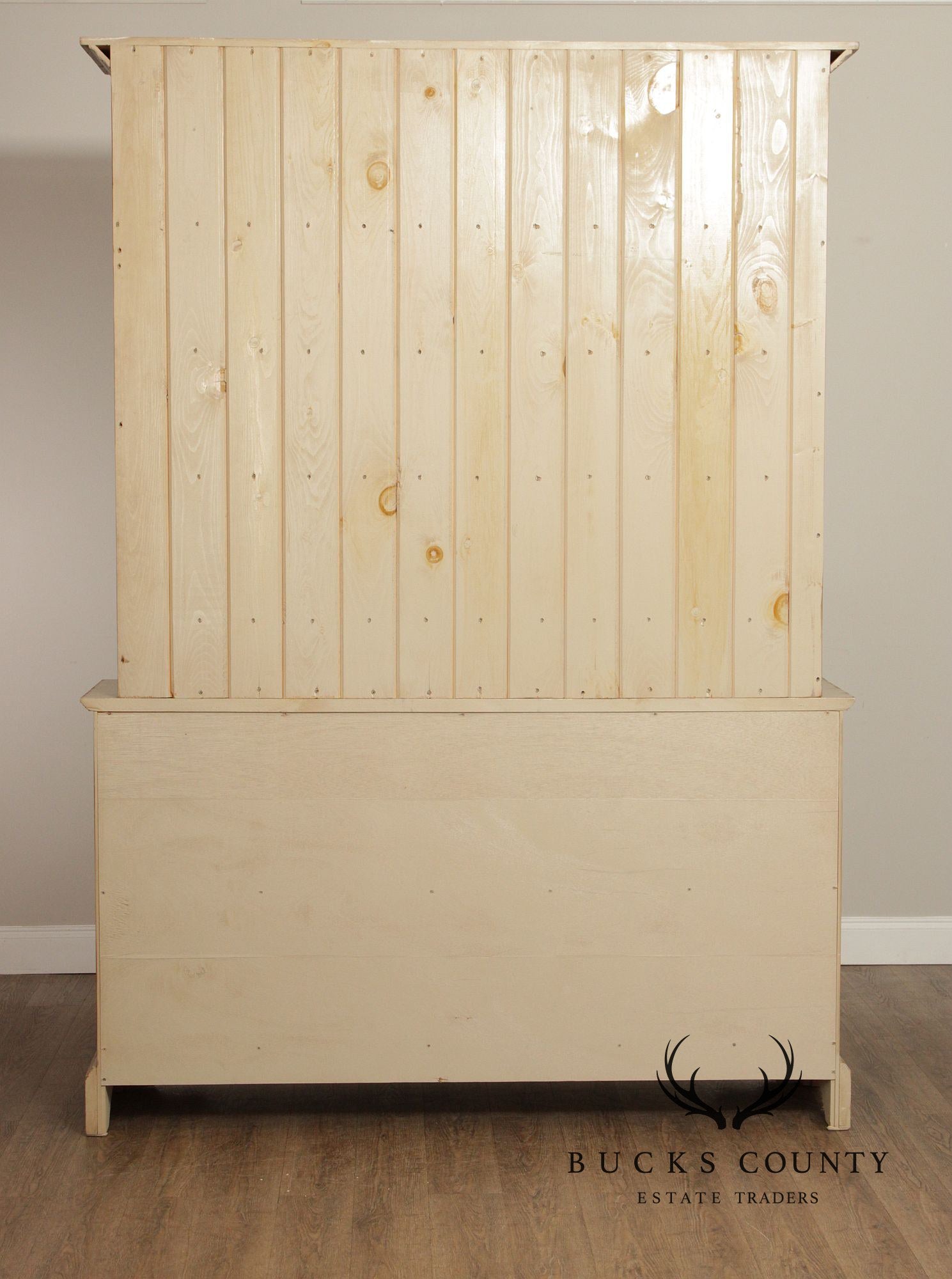 Farmhouse Distress Painted Large Step-Back Cupboard