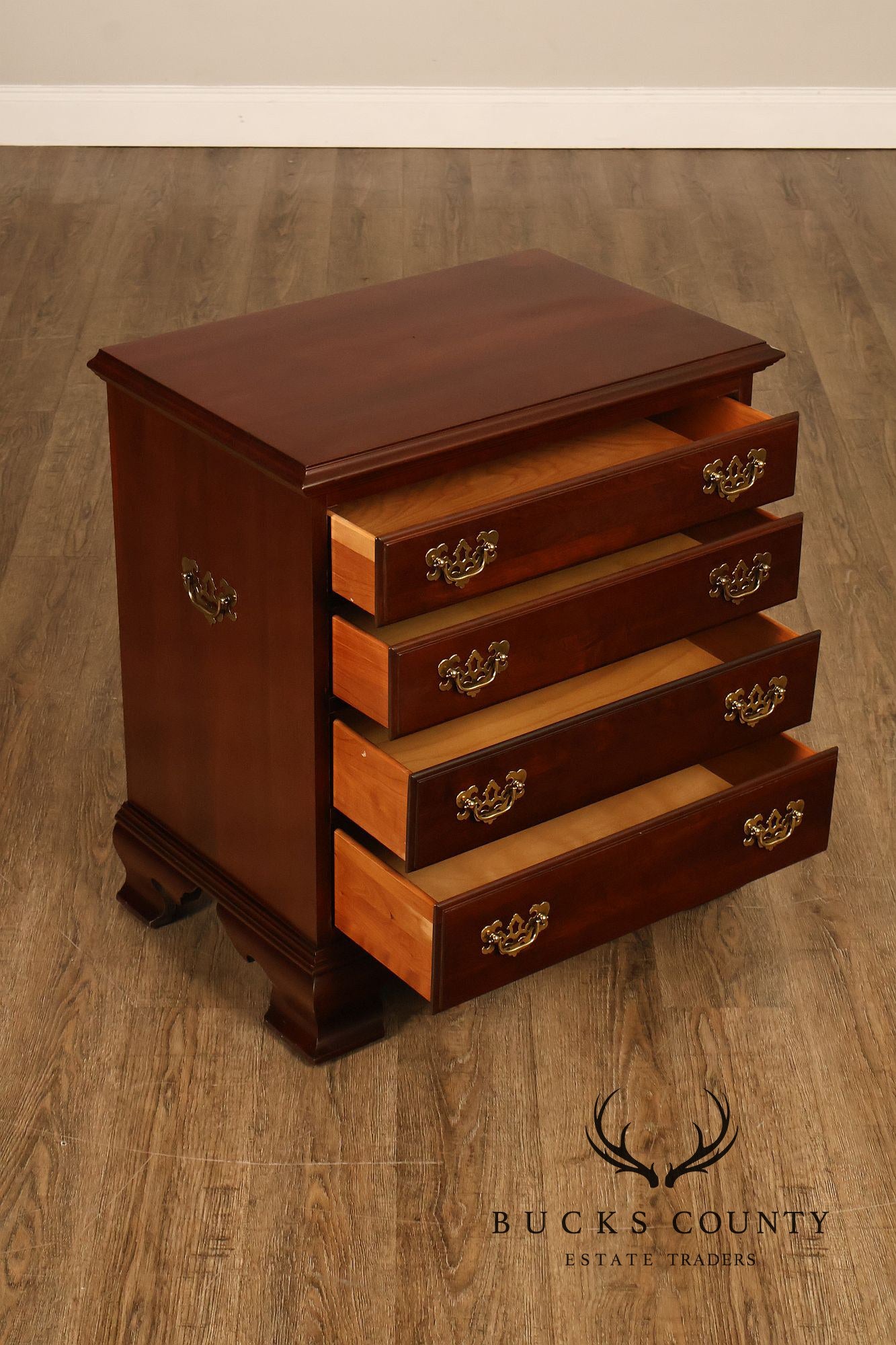 Ethan Allen Georgian Court Collection Pair Of Cherry Nightstands
