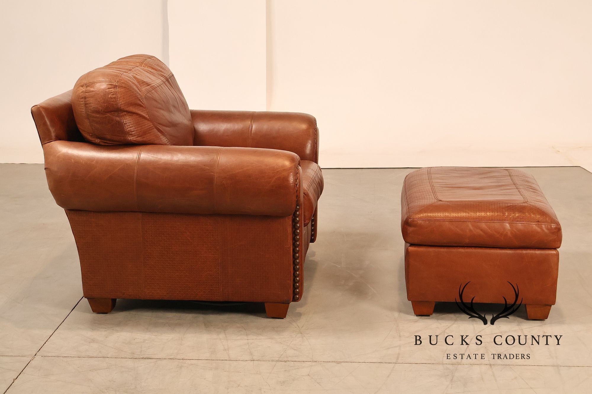 Stickley Santa Fe Leather Chair And Ottoman