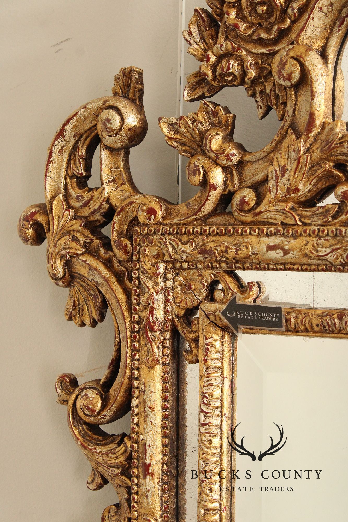 John Richard Italian Rococo Style Giltwood Carved Wall Mirror
