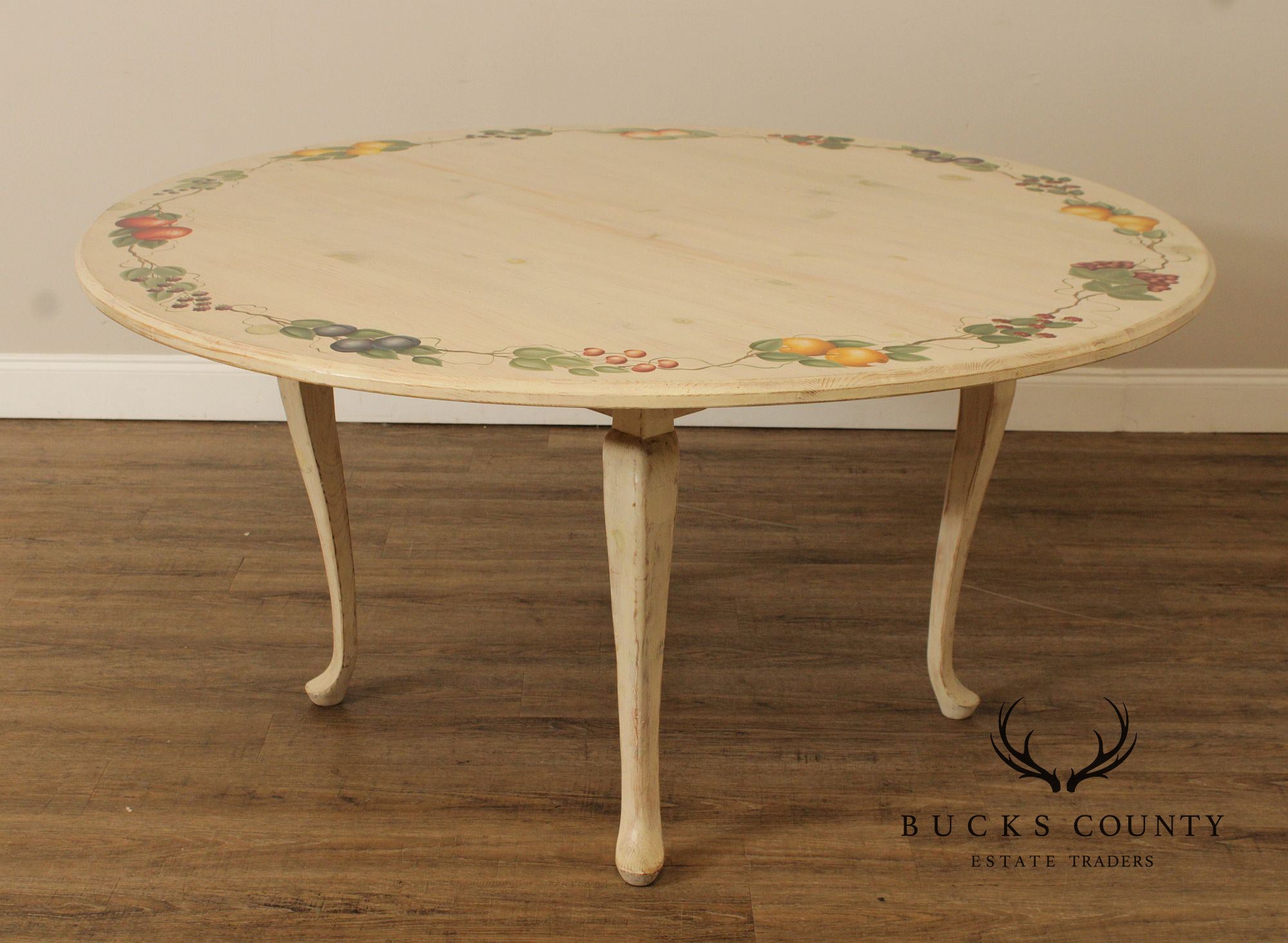 Custom Quality Hand Painted Pine Round Dining Table
