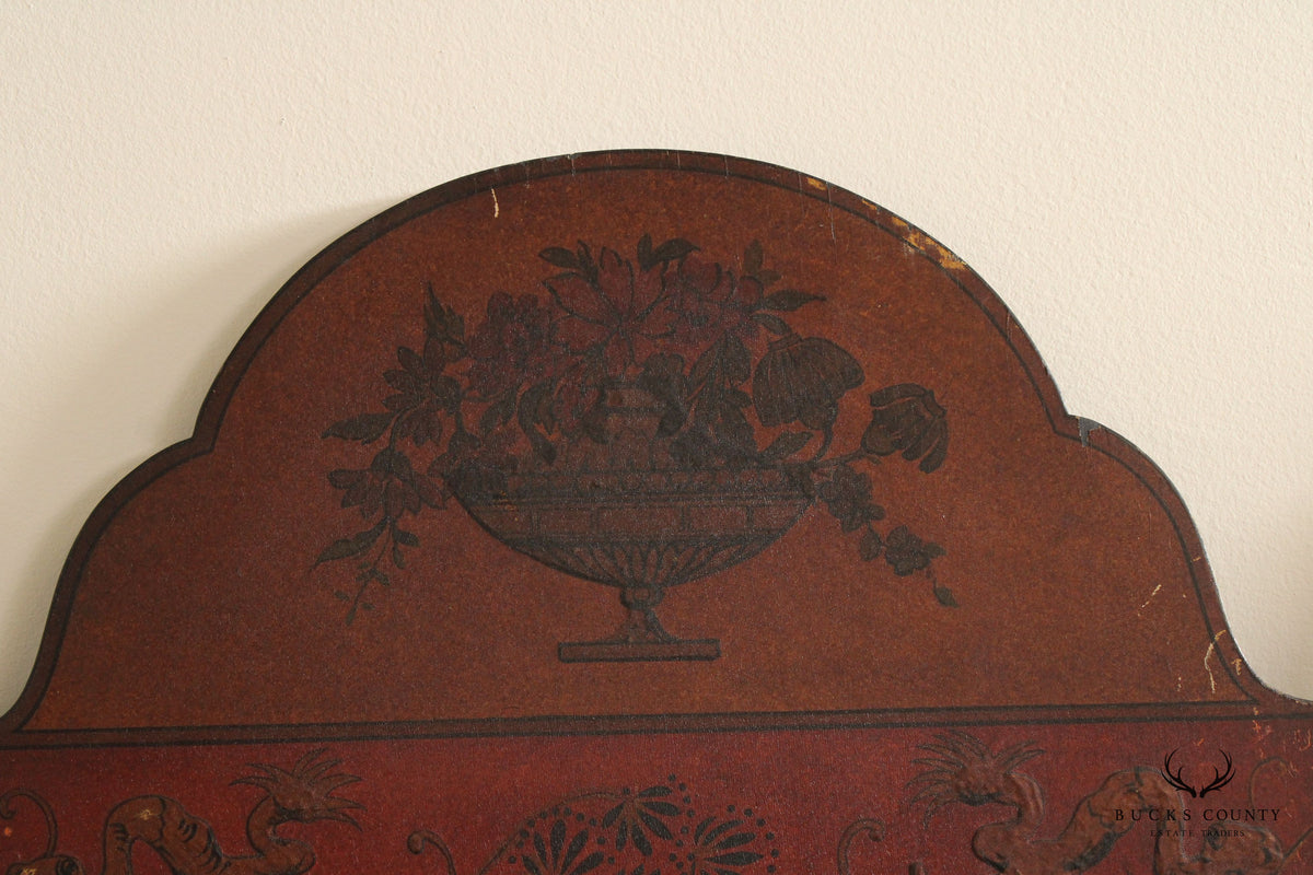 Japanese Vintage Hand Painted Folding Three-Panel Screen