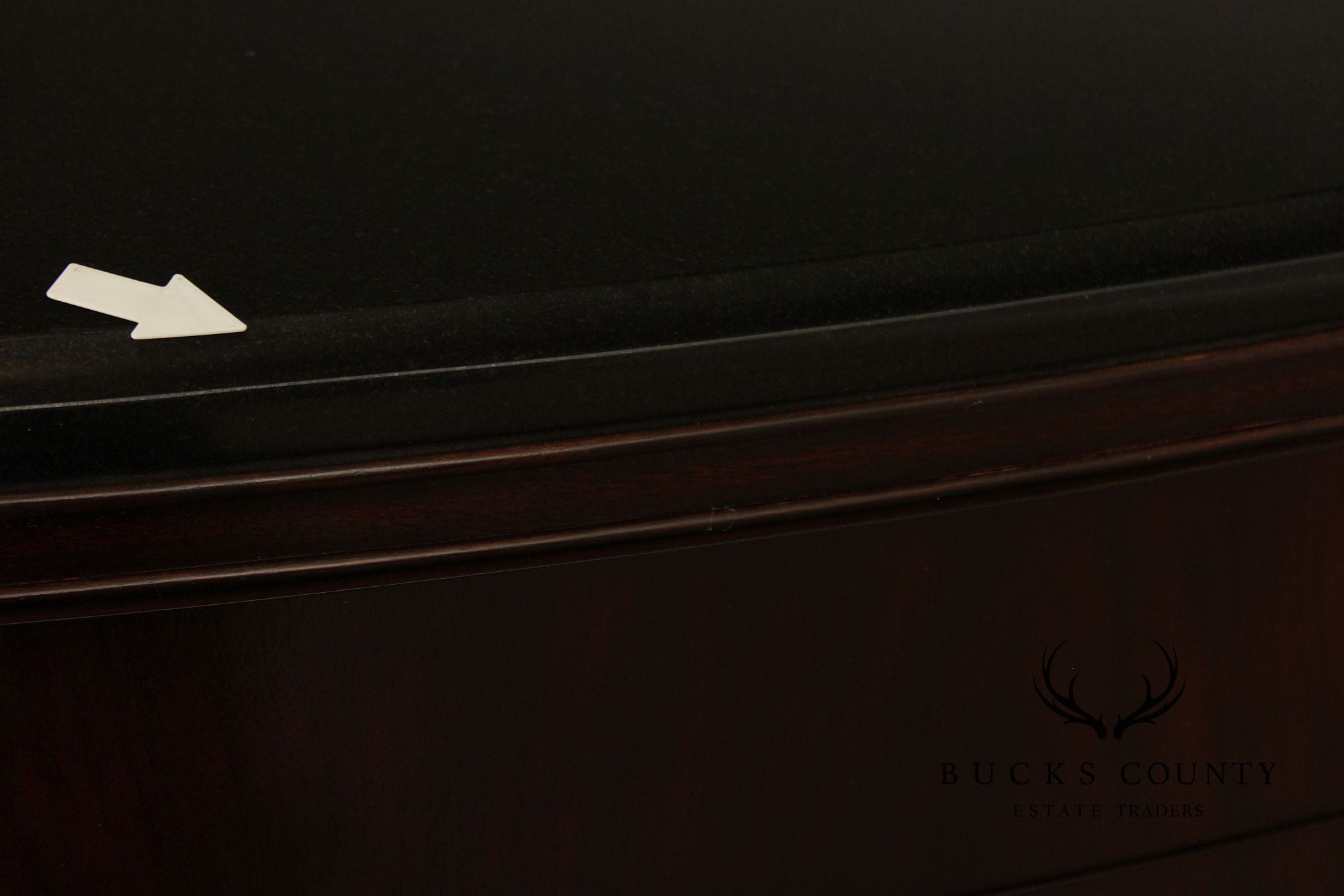 Thomasville Art Deco Style Bogart Collection Granite Top Demilune Sideboard