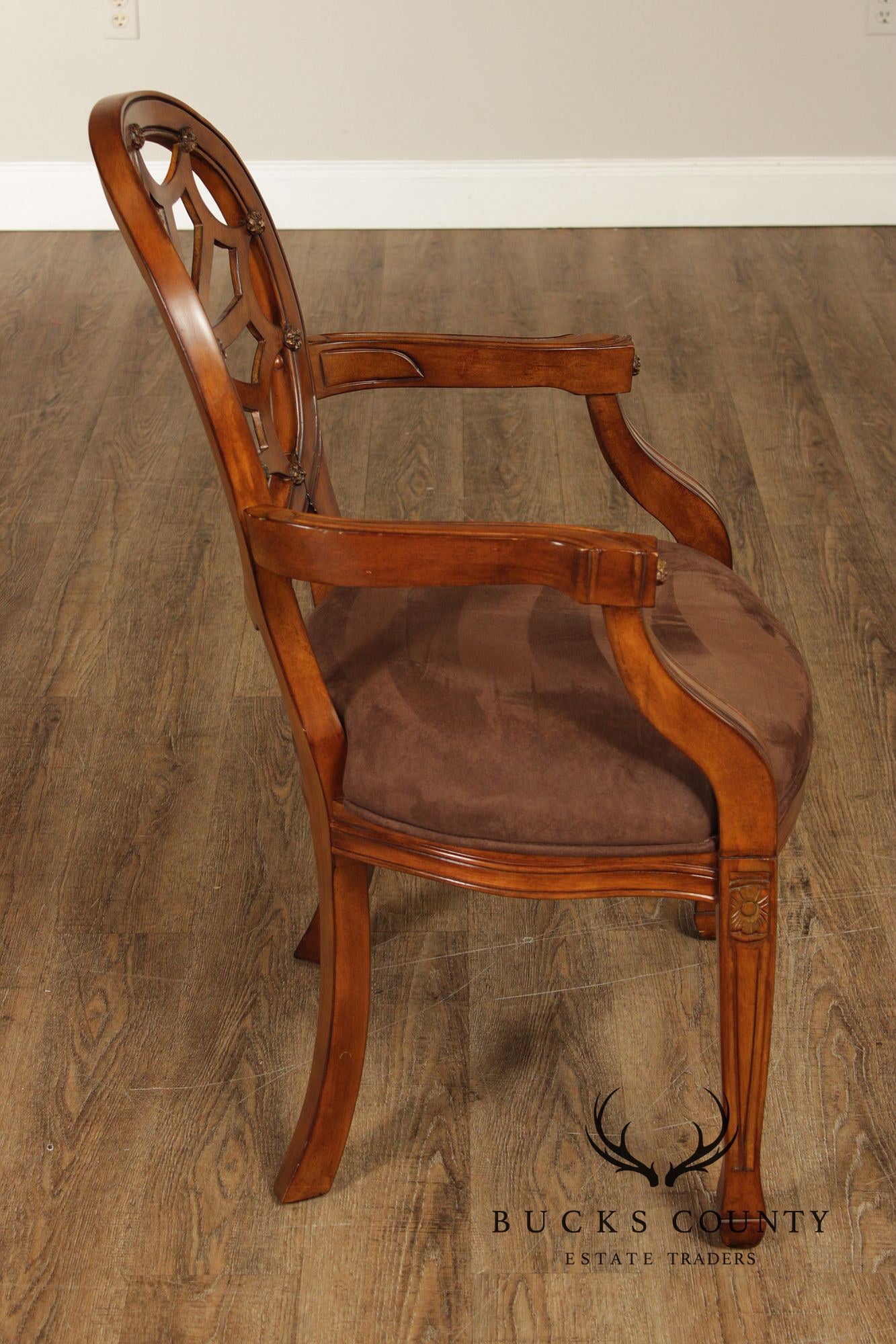 Hepplewhite Style Spider Web Back Armchair