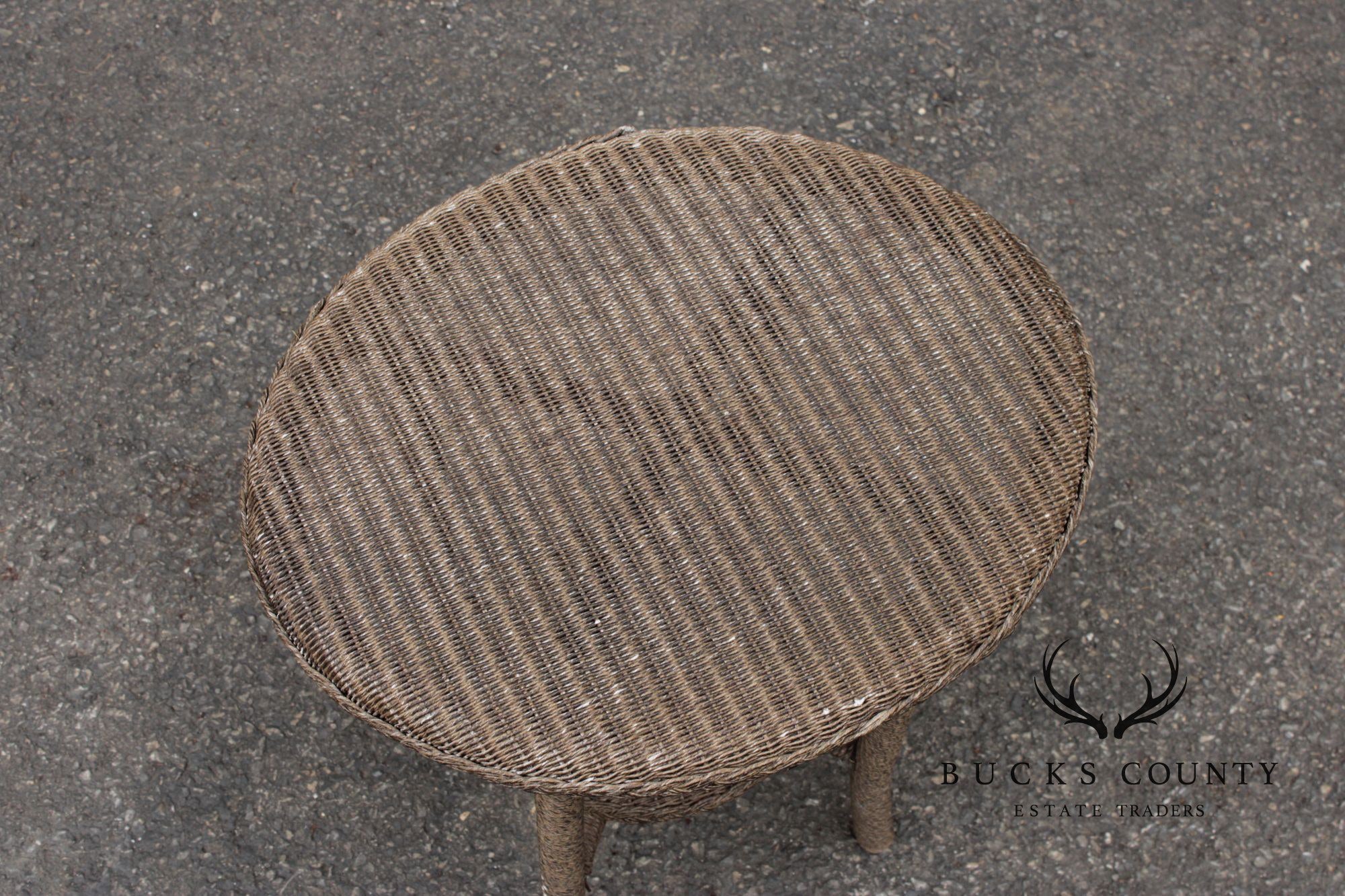 Lloyd Loom Outdoor Patio Wicker Side Table